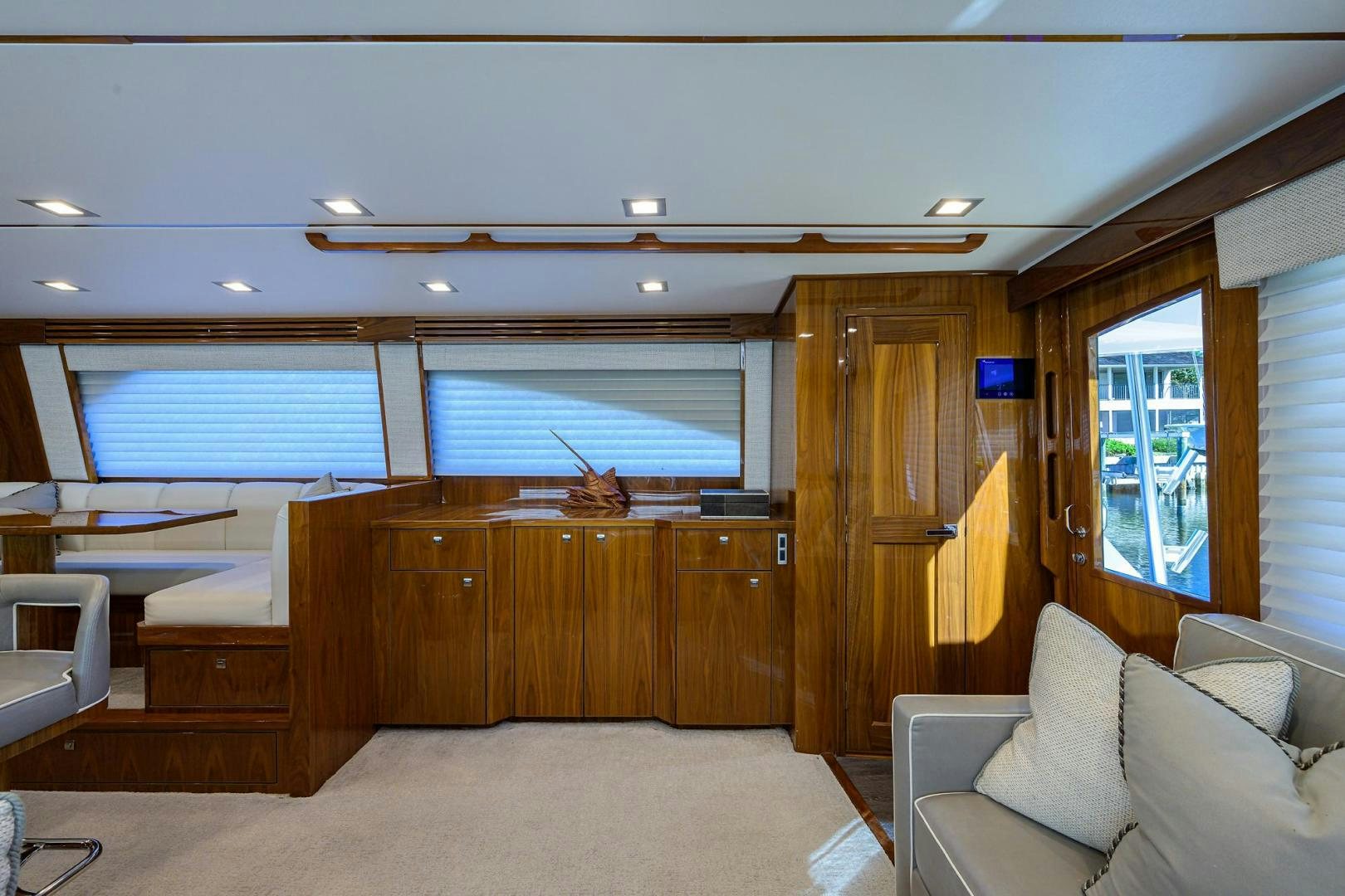 a room with a couch and a television aboard QUICK RAISE Yacht for Sale