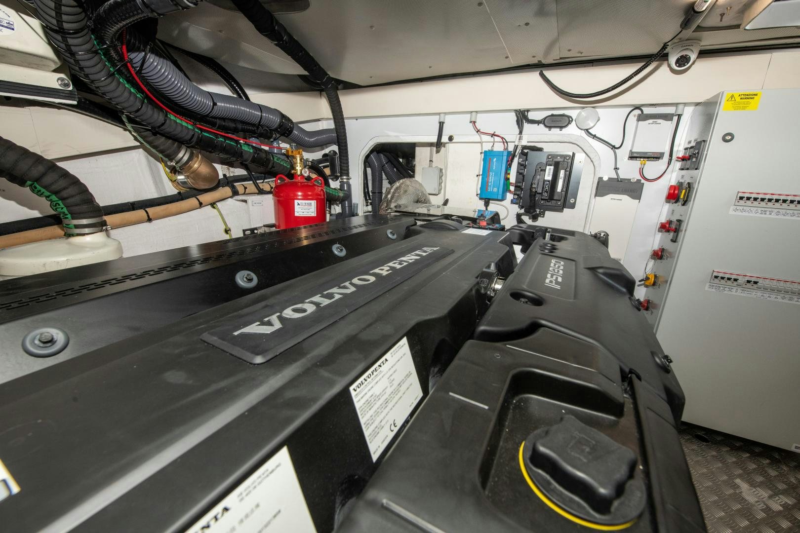 a machine with wires aboard CRIMSON Yacht for Sale