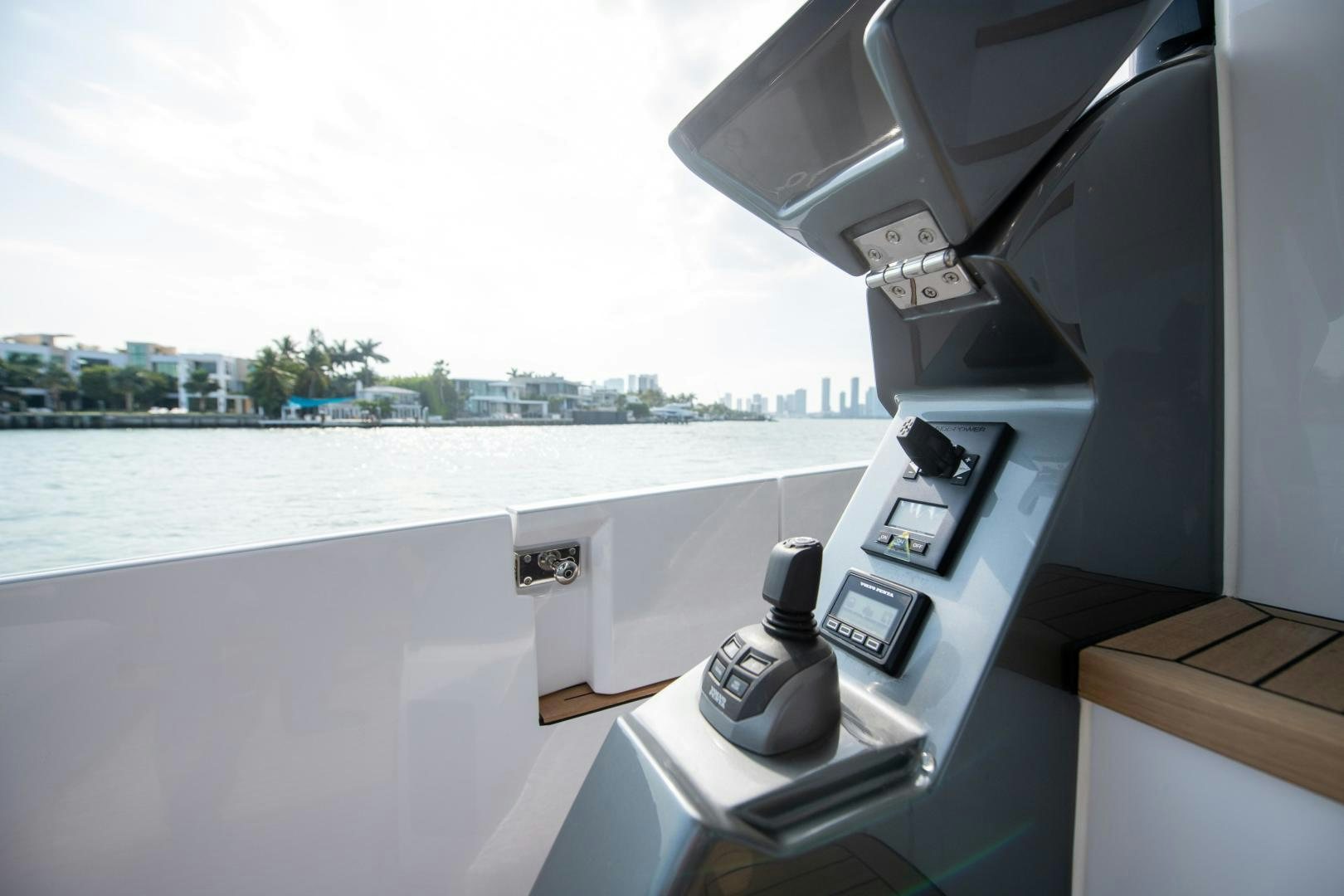 a view of a city from inside a vehicle aboard CRIMSON Yacht for Sale