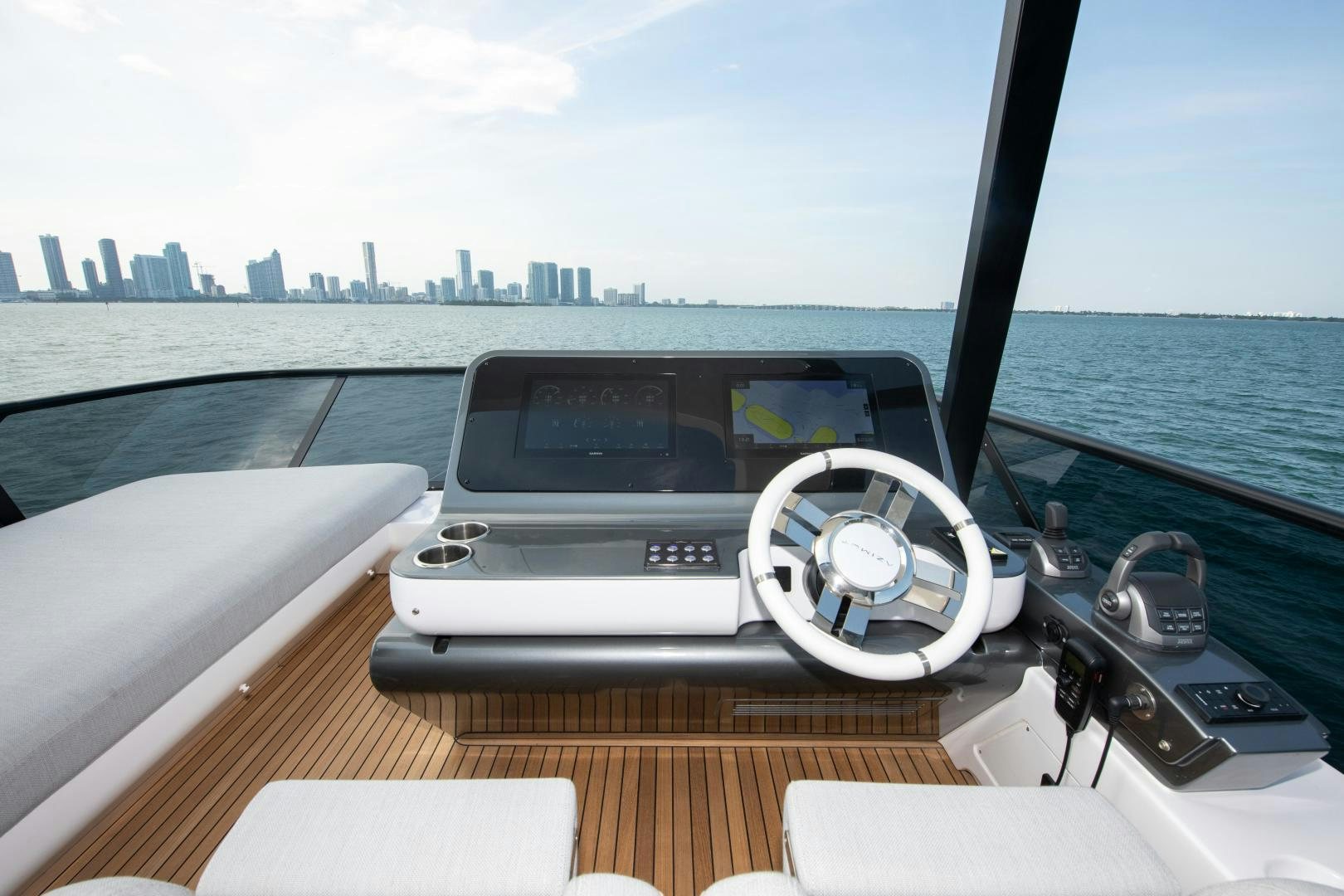 the inside of a boat aboard CRIMSON Yacht for Sale