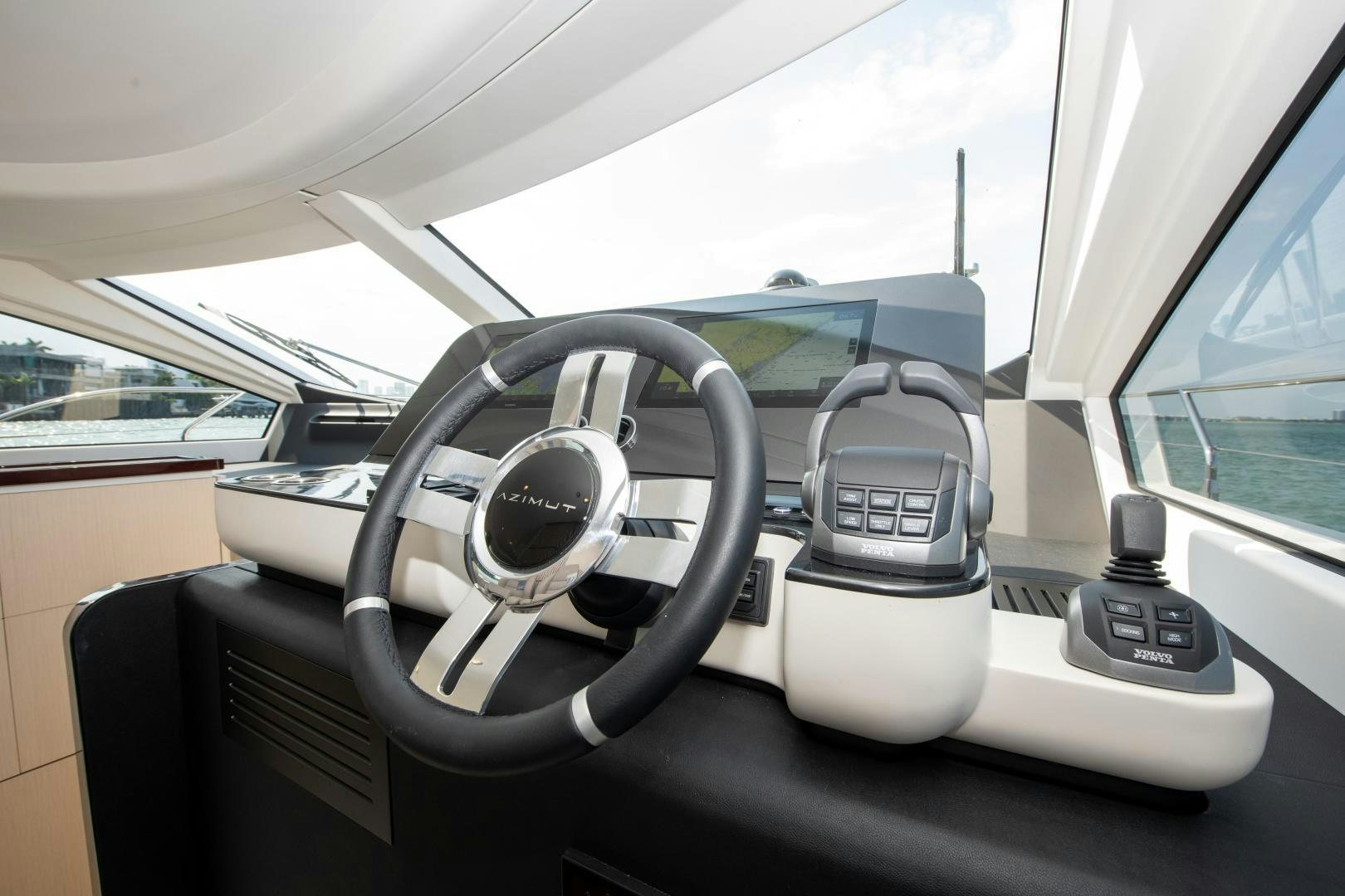 inside of a car aboard CRIMSON Yacht for Sale