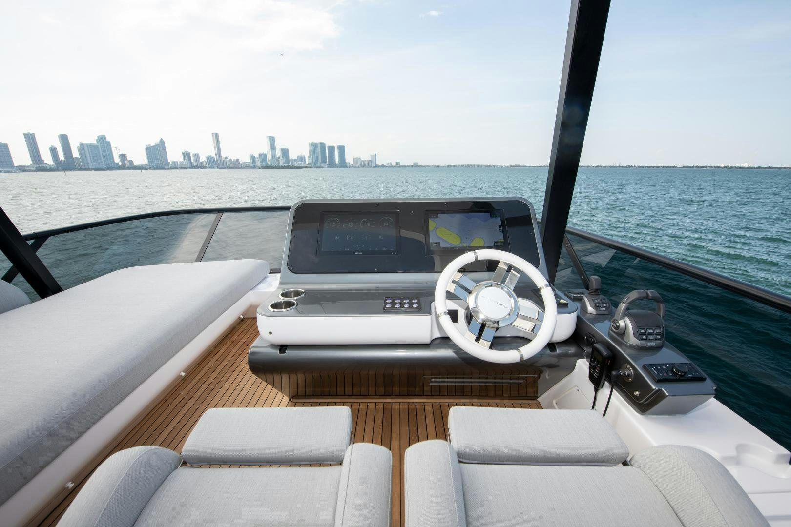 the inside of a boat aboard CRIMSON Yacht for Sale