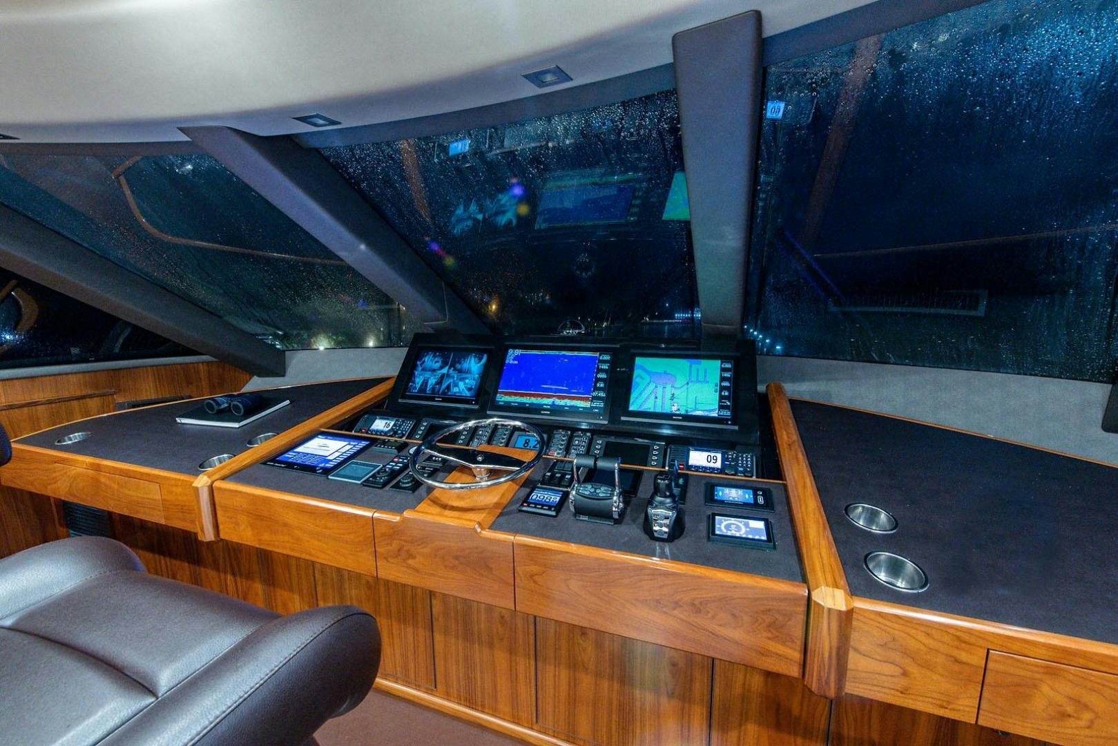 a control panel of a vehicle aboard OBSESSION Yacht for Sale