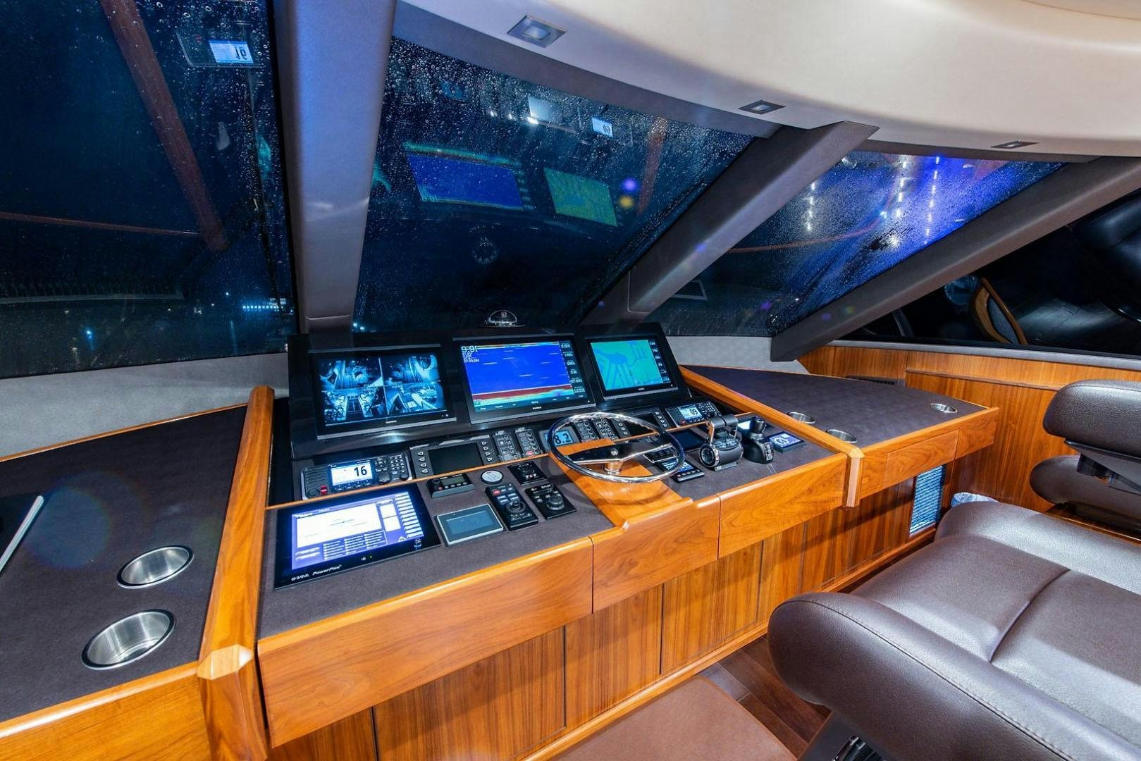 inside of a vehicle aboard OBSESSION Yacht for Sale