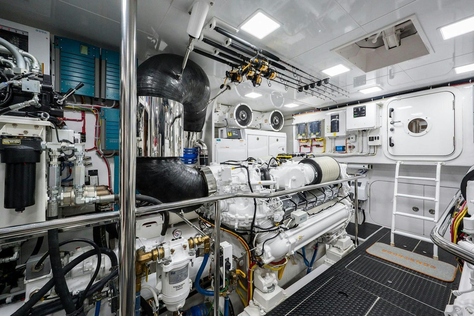 a room with machinery and equipment aboard OBSESSION Yacht for Sale
