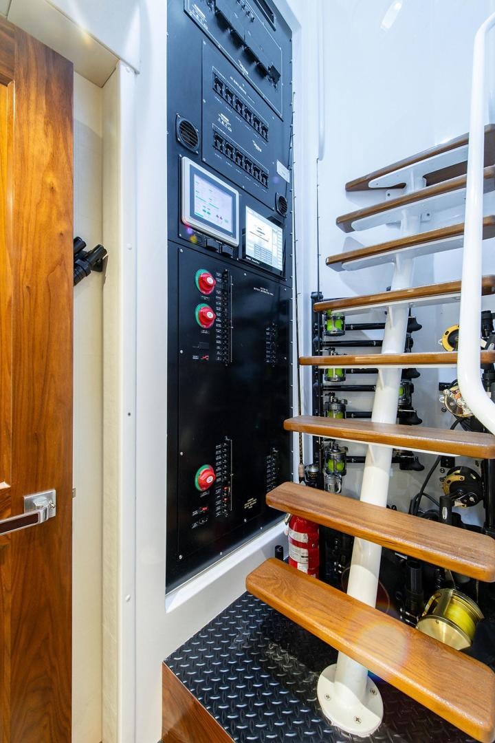 a black and white machine aboard OBSESSION Yacht for Sale