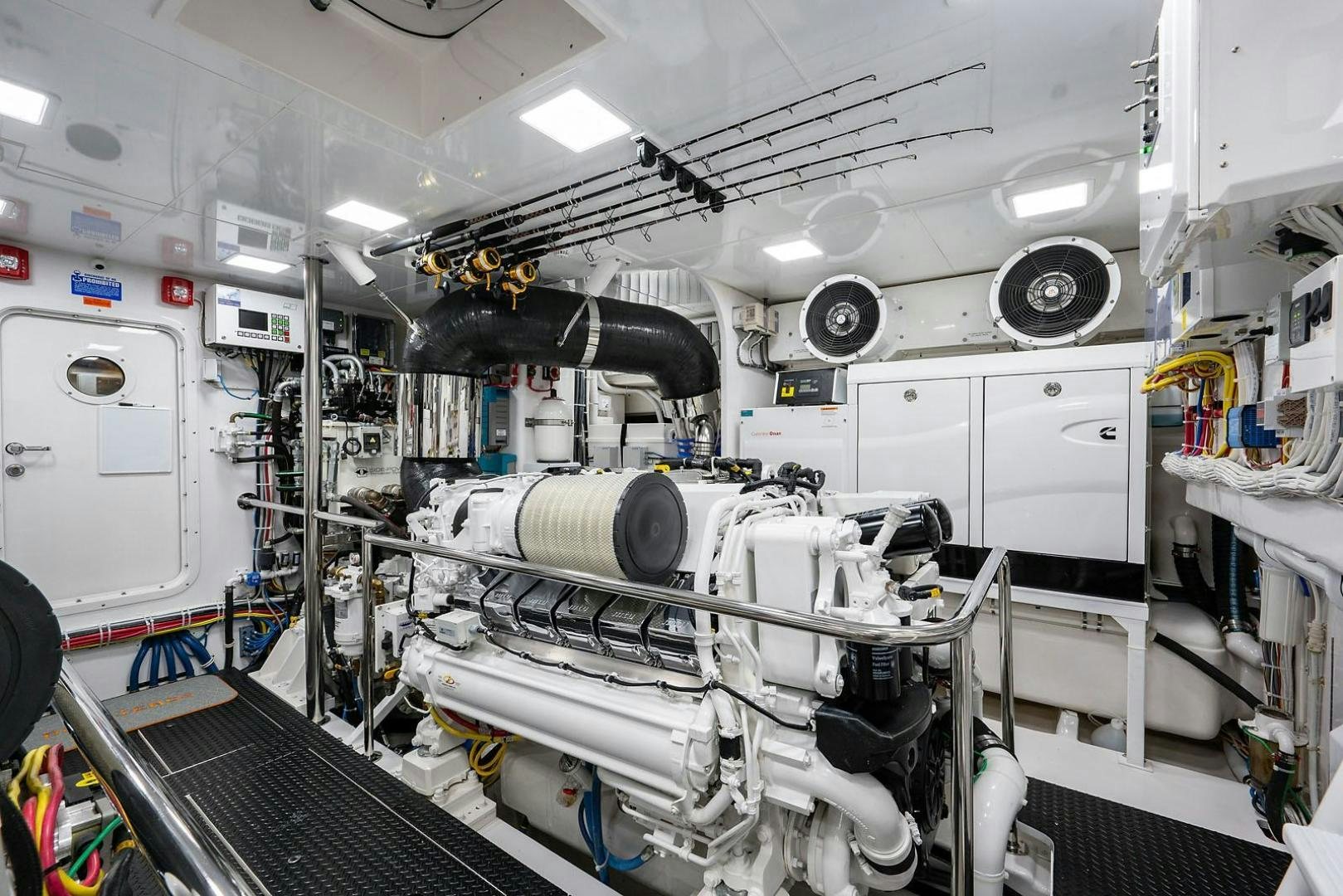 a room with machinery aboard OBSESSION Yacht for Sale