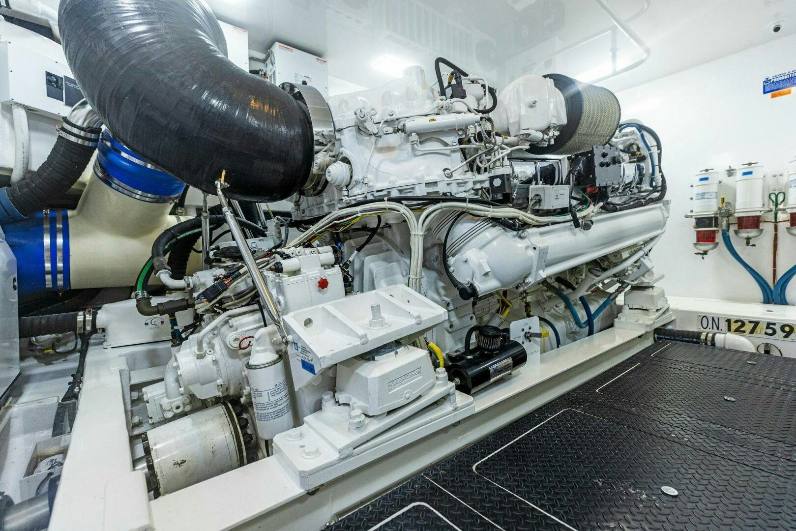 a machine with a large metal cylinder aboard THE PROVIDER Yacht for Sale