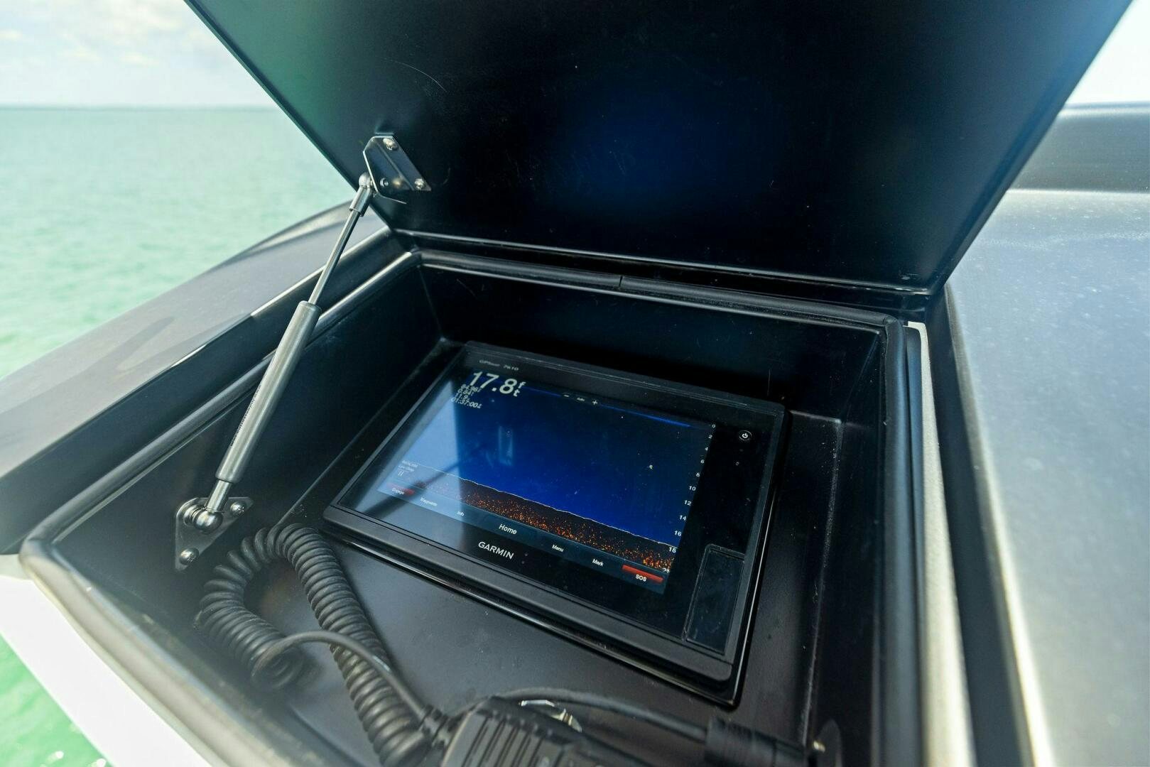 a car with a screen aboard THE PROVIDER Yacht for Sale