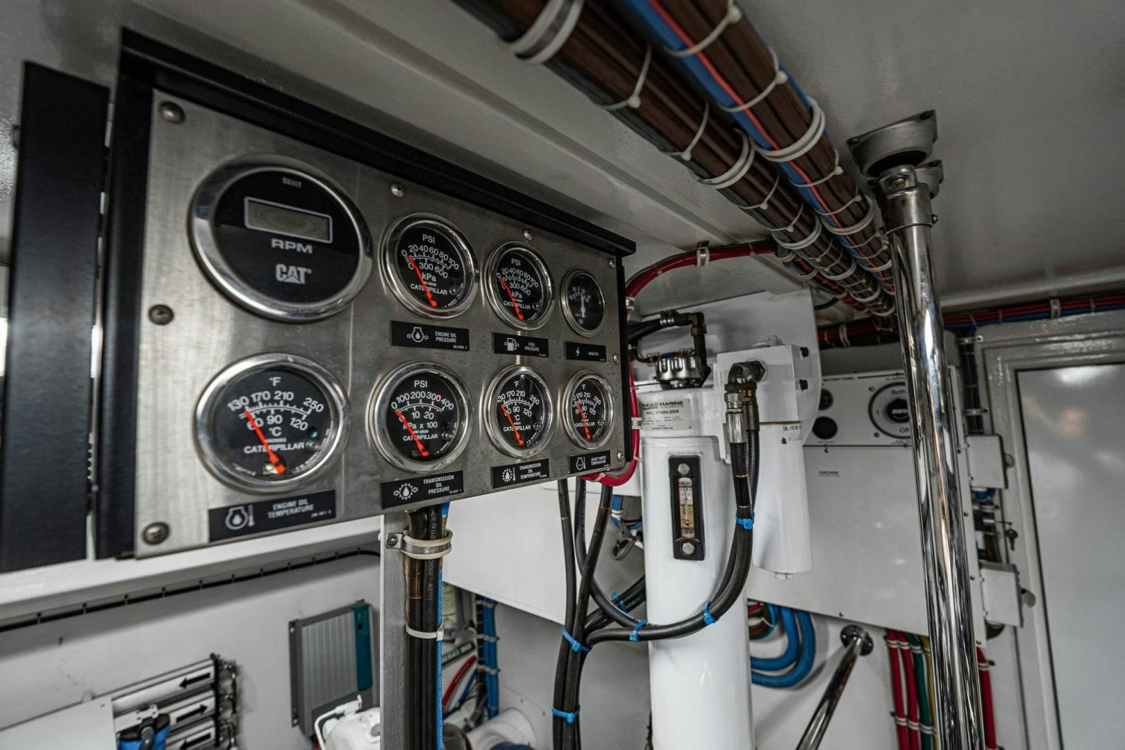a close-up of a control panel aboard CRISTINA Yacht for Sale