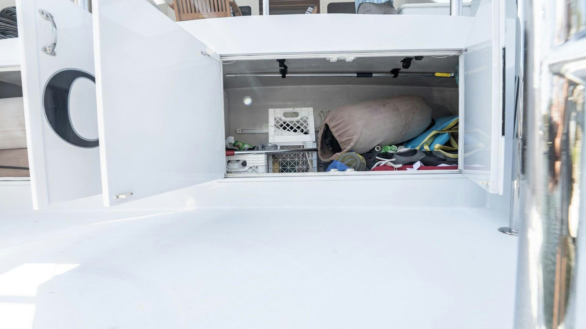 a large animal in a refrigerator aboard CRISTINA Yacht for Sale