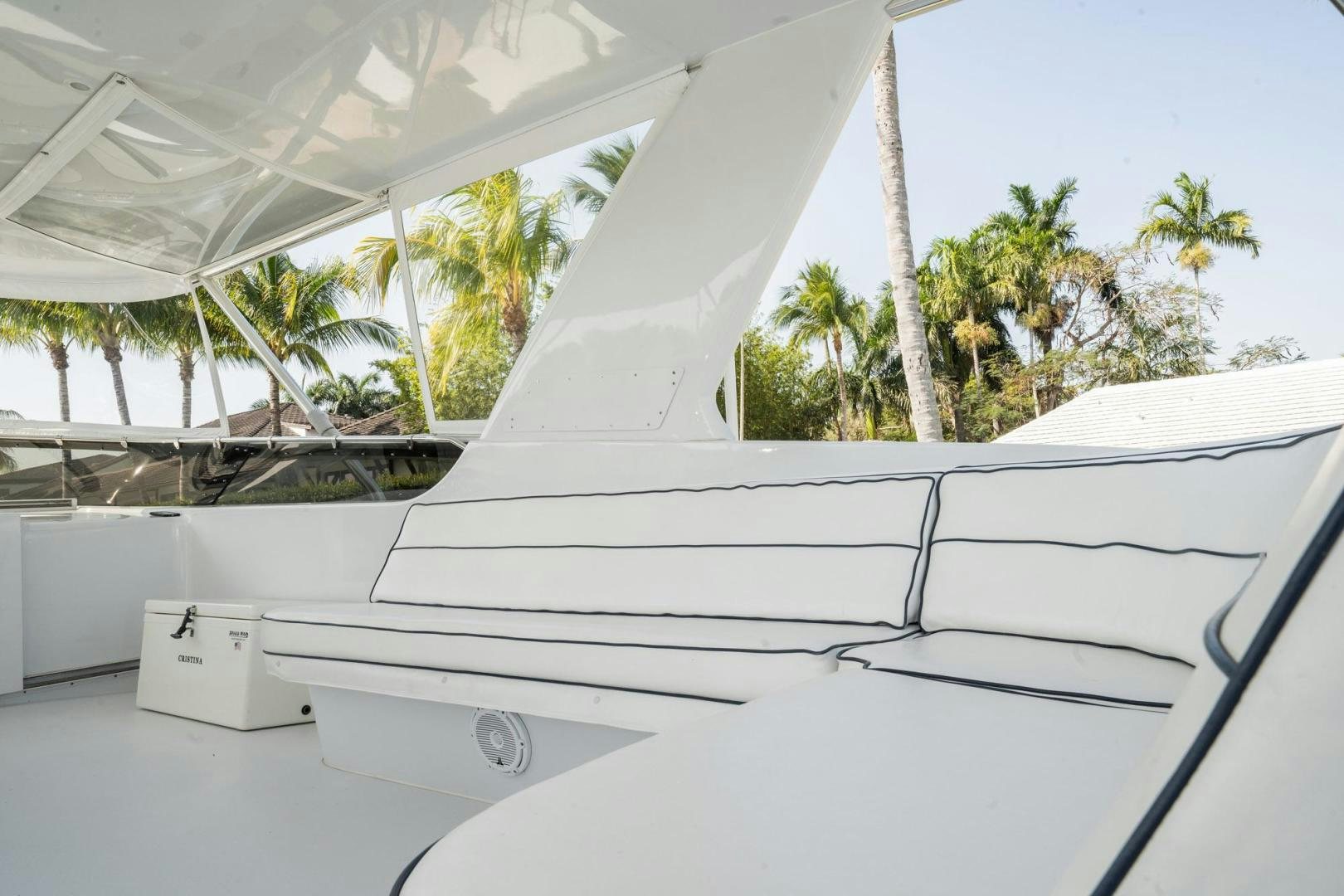 a white boat with a white roof aboard CRISTINA Yacht for Sale