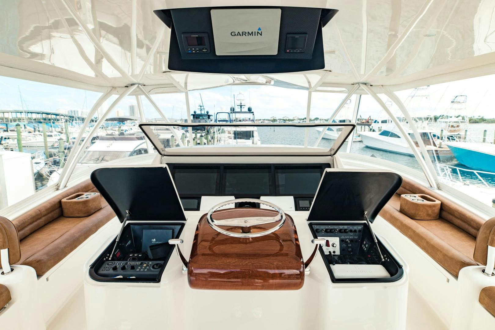 a room with a table and chairs aboard SHOE Yacht for Sale