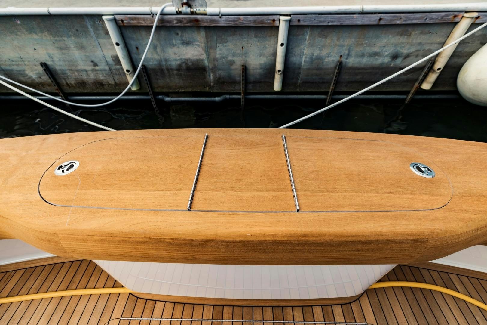 a wooden board with wires aboard SHOE Yacht for Sale