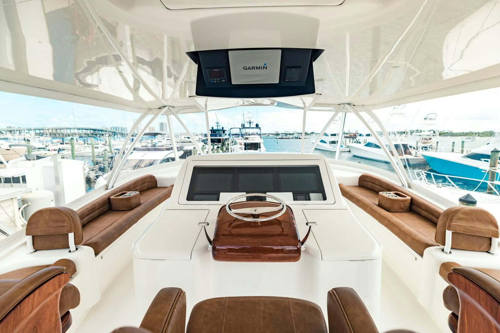 a boat with a laptop on it aboard SHOE Yacht for Sale