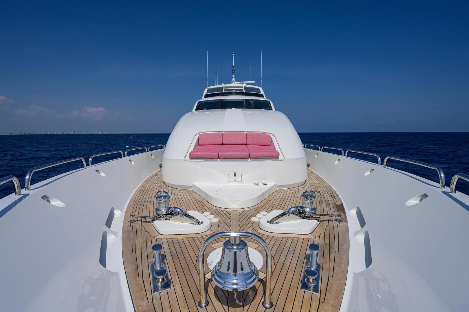 a boat on a deck aboard PURE ROMANCE Yacht for Sale