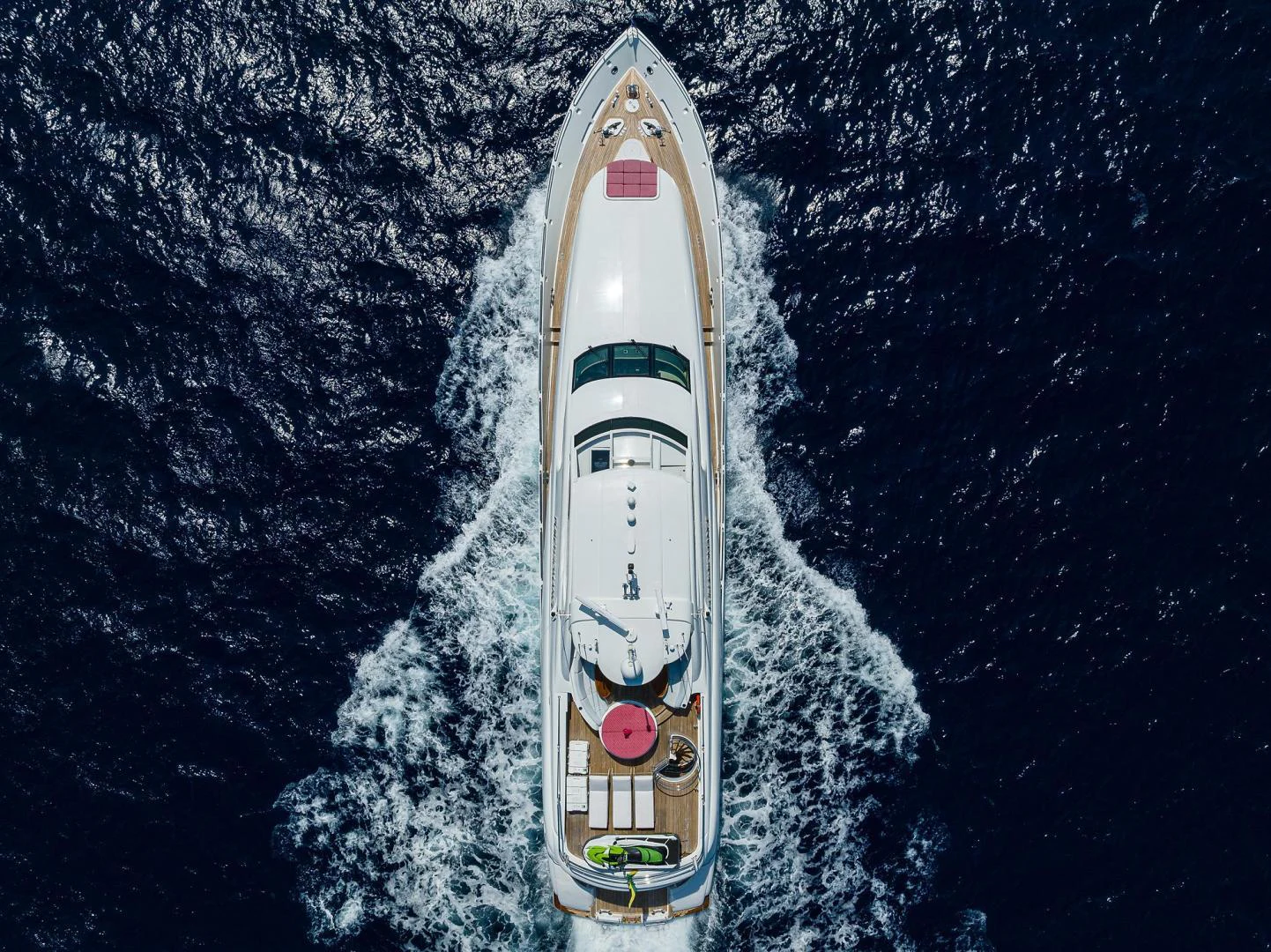 a rocket in the sky aboard PURE ROMANCE Yacht for Sale