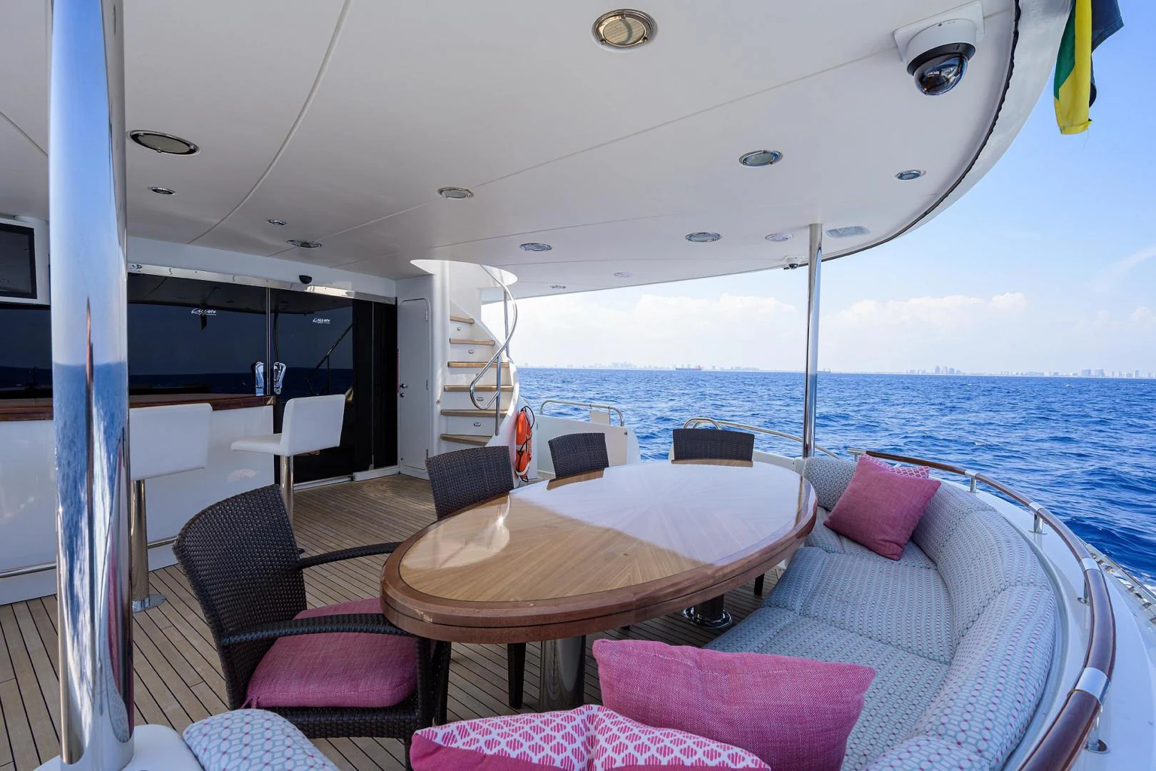 a table on a boat aboard PURE ROMANCE Yacht for Sale
