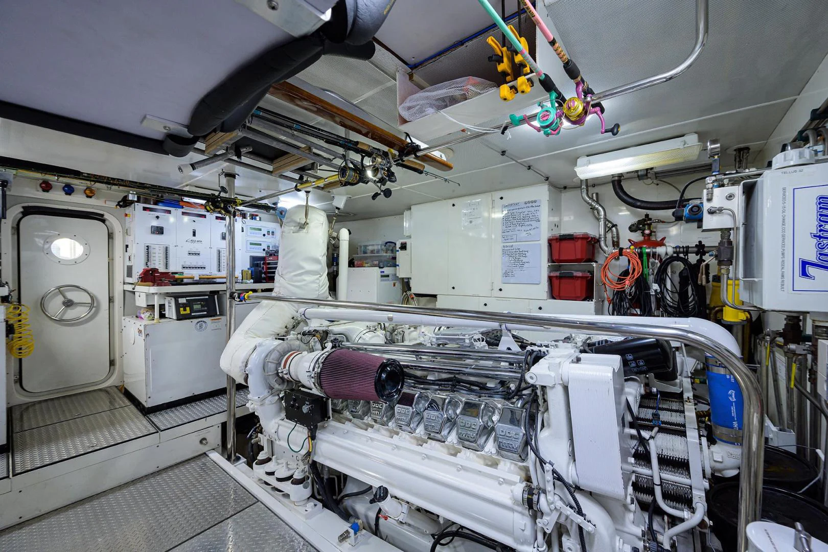 a room with machines and equipment aboard PURE ROMANCE Yacht for Sale