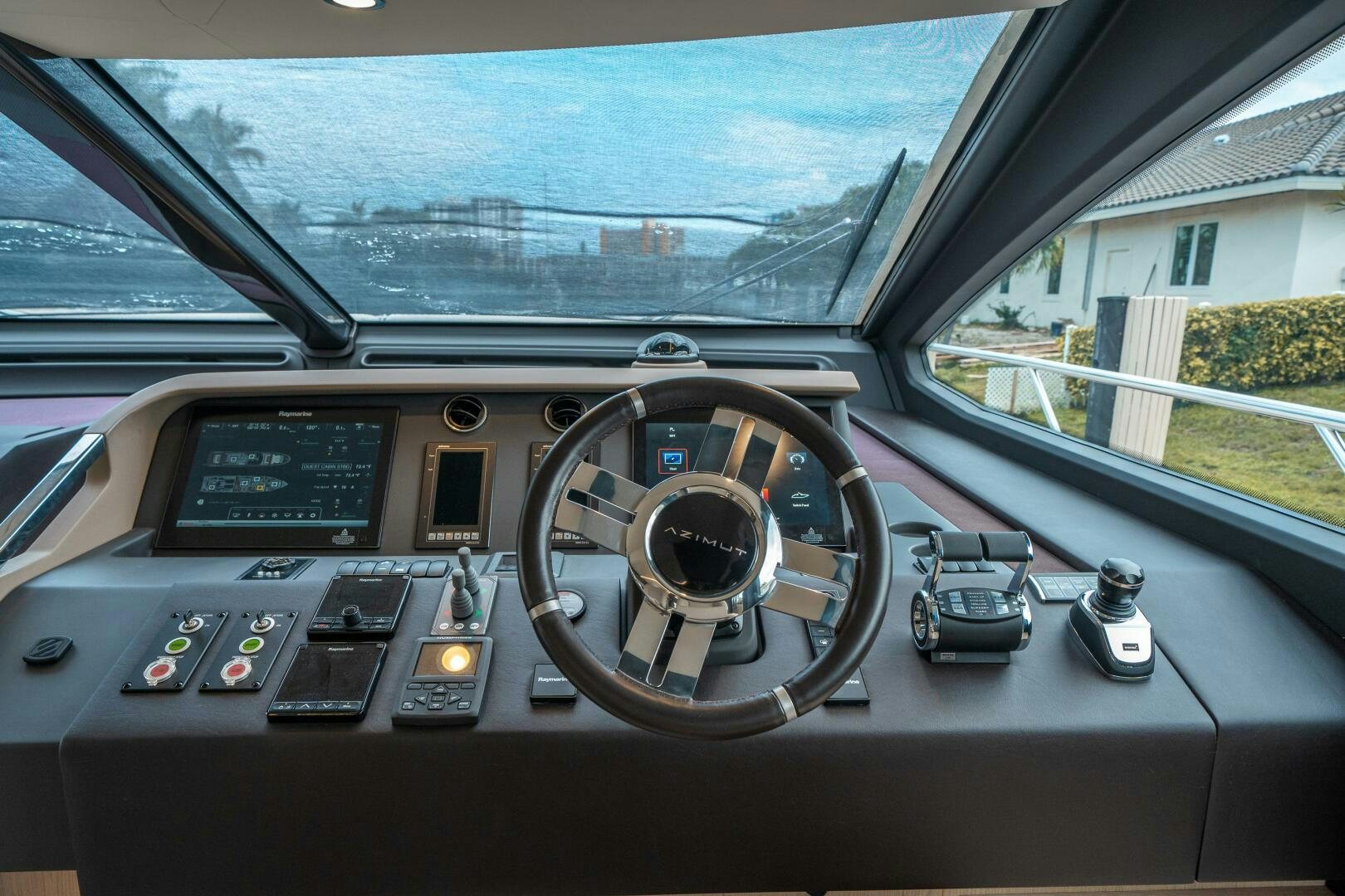 inside of a car aboard VELOCITY Yacht for Sale