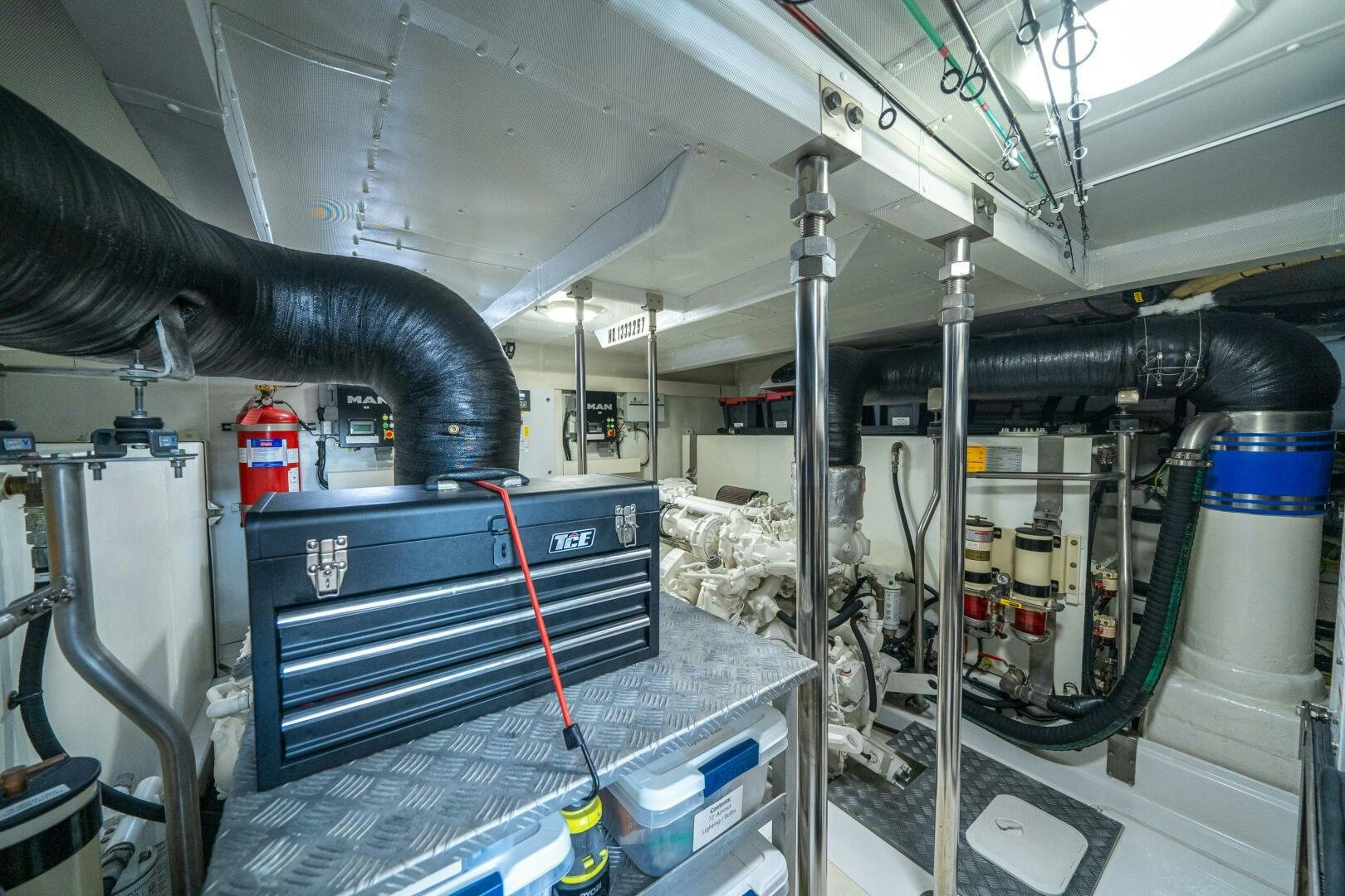 a large factory with machinery aboard VELOCITY Yacht for Sale