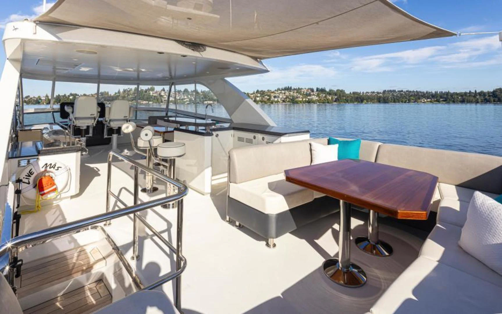 a boat on the water aboard LIV MAS Yacht for Sale