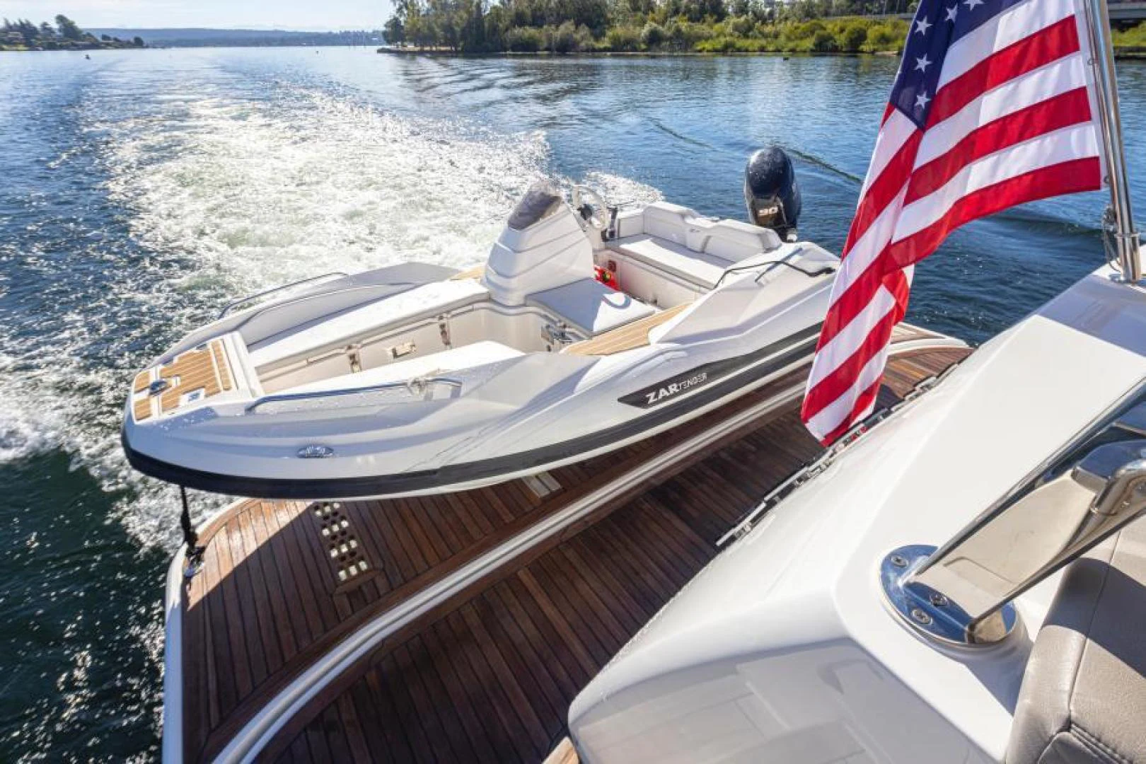 a boat on the water aboard LIV MAS Yacht for Sale