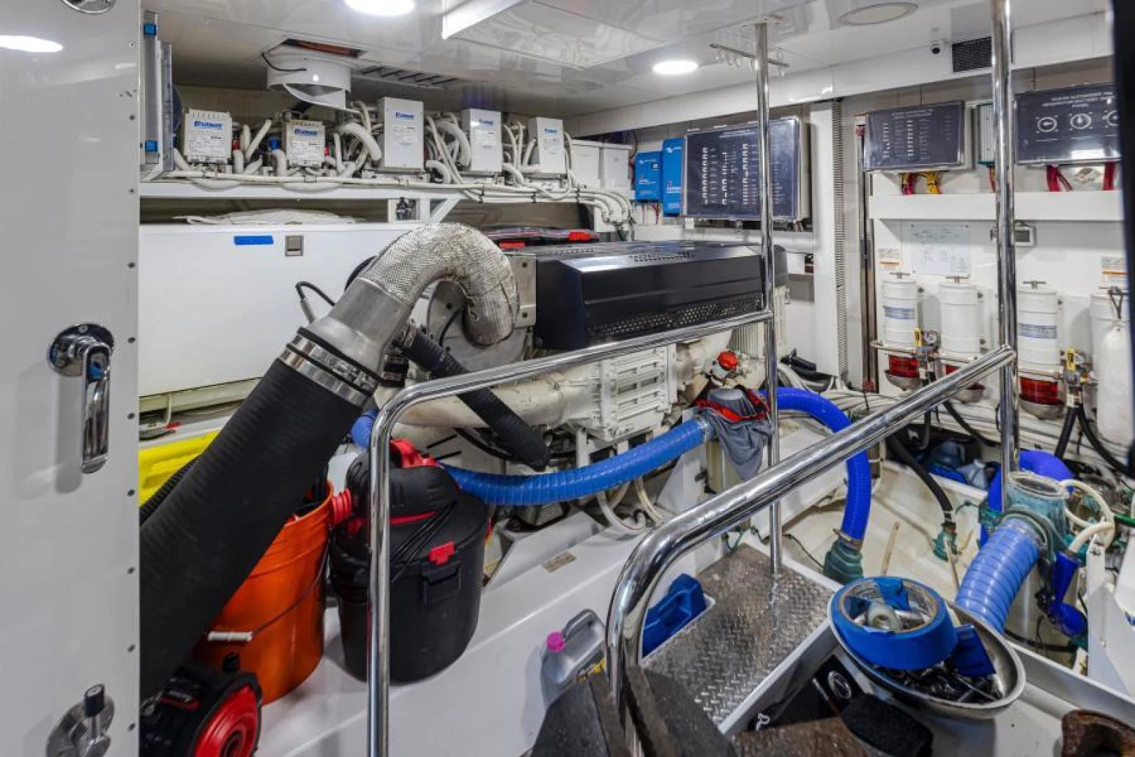 a person in a factory aboard LIV MAS Yacht for Sale