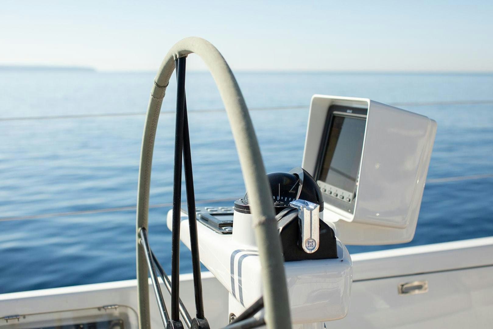 a boat with a screen on the front aboard KENORA Yacht for Sale