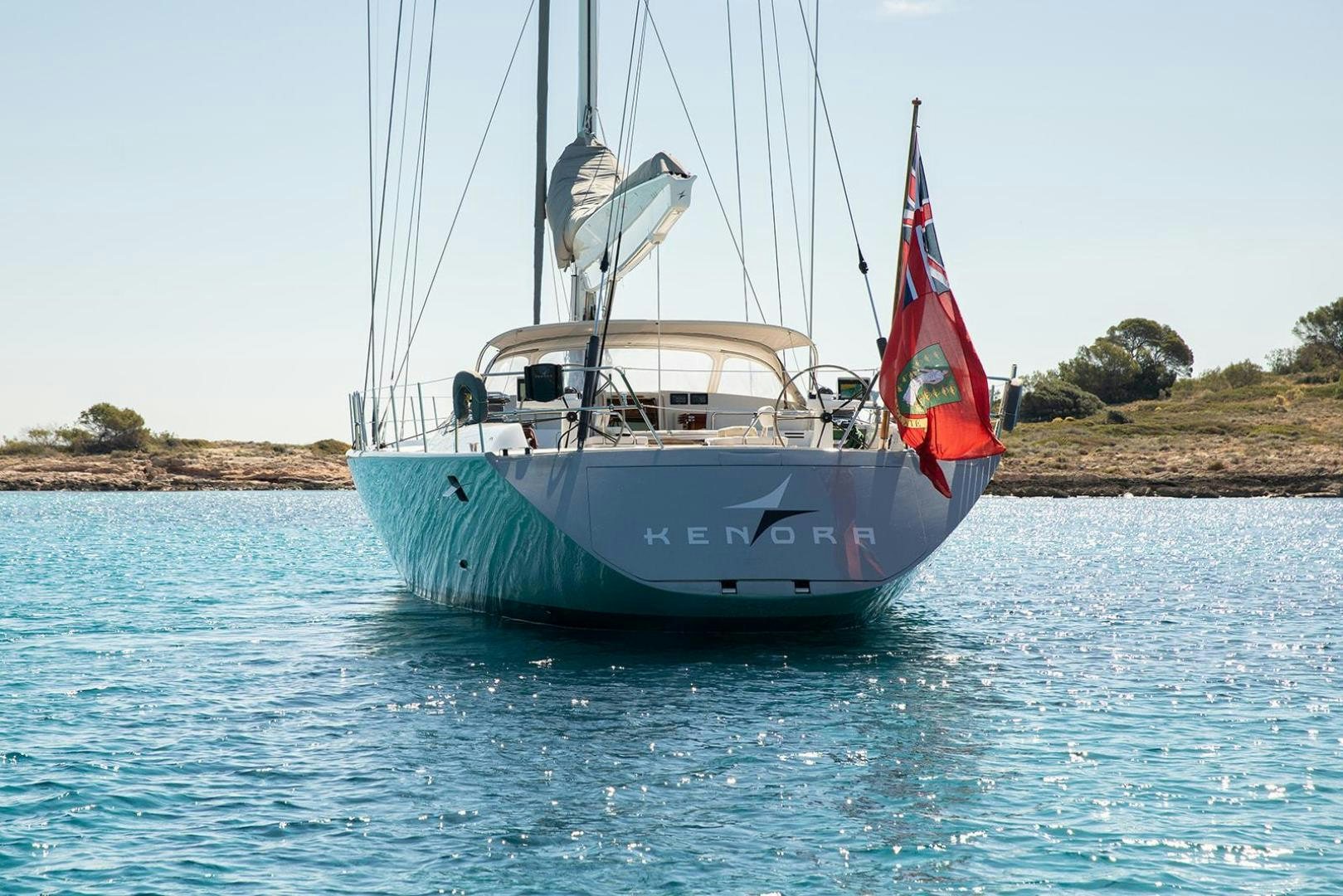 a boat sailing on the water aboard KENORA Yacht for Sale