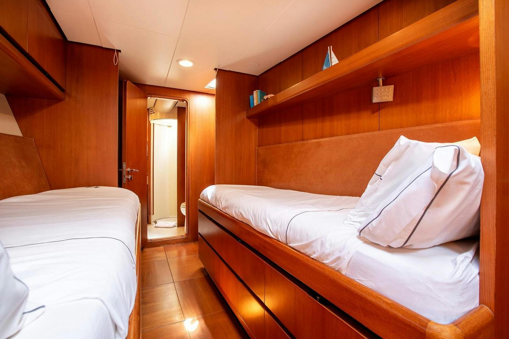 a room with two beds aboard KENORA Yacht for Sale