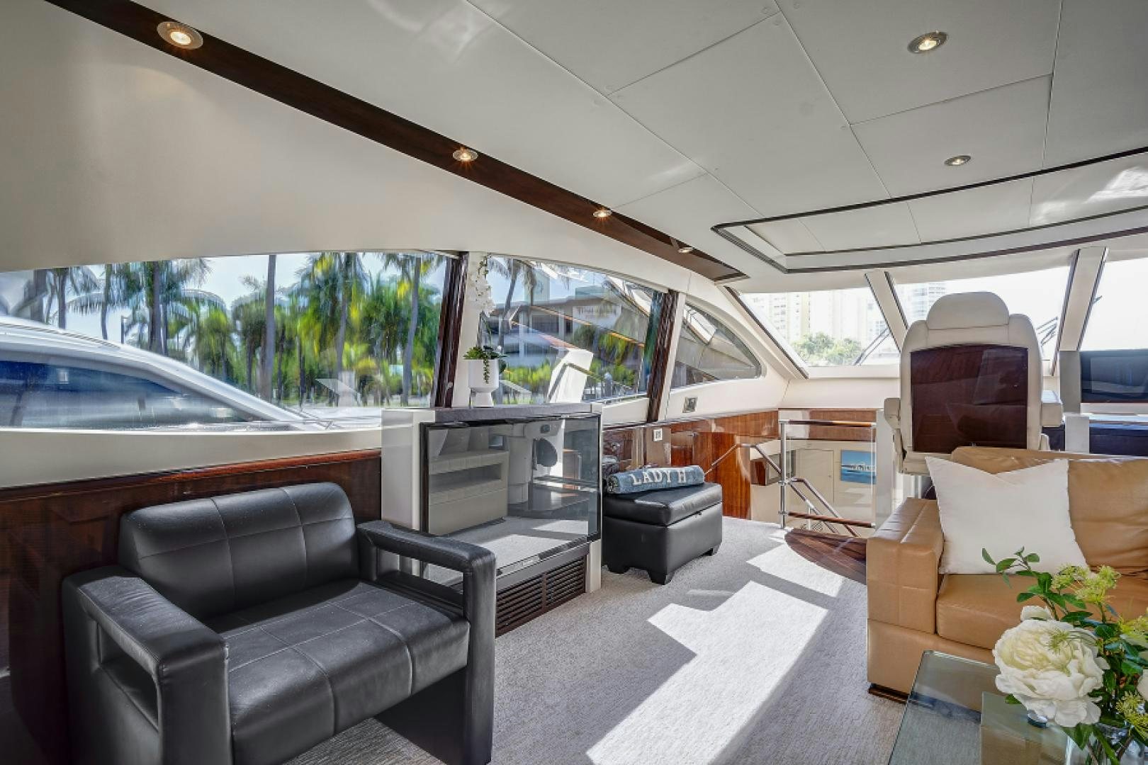 inside of a car aboard LADY H Yacht for Sale