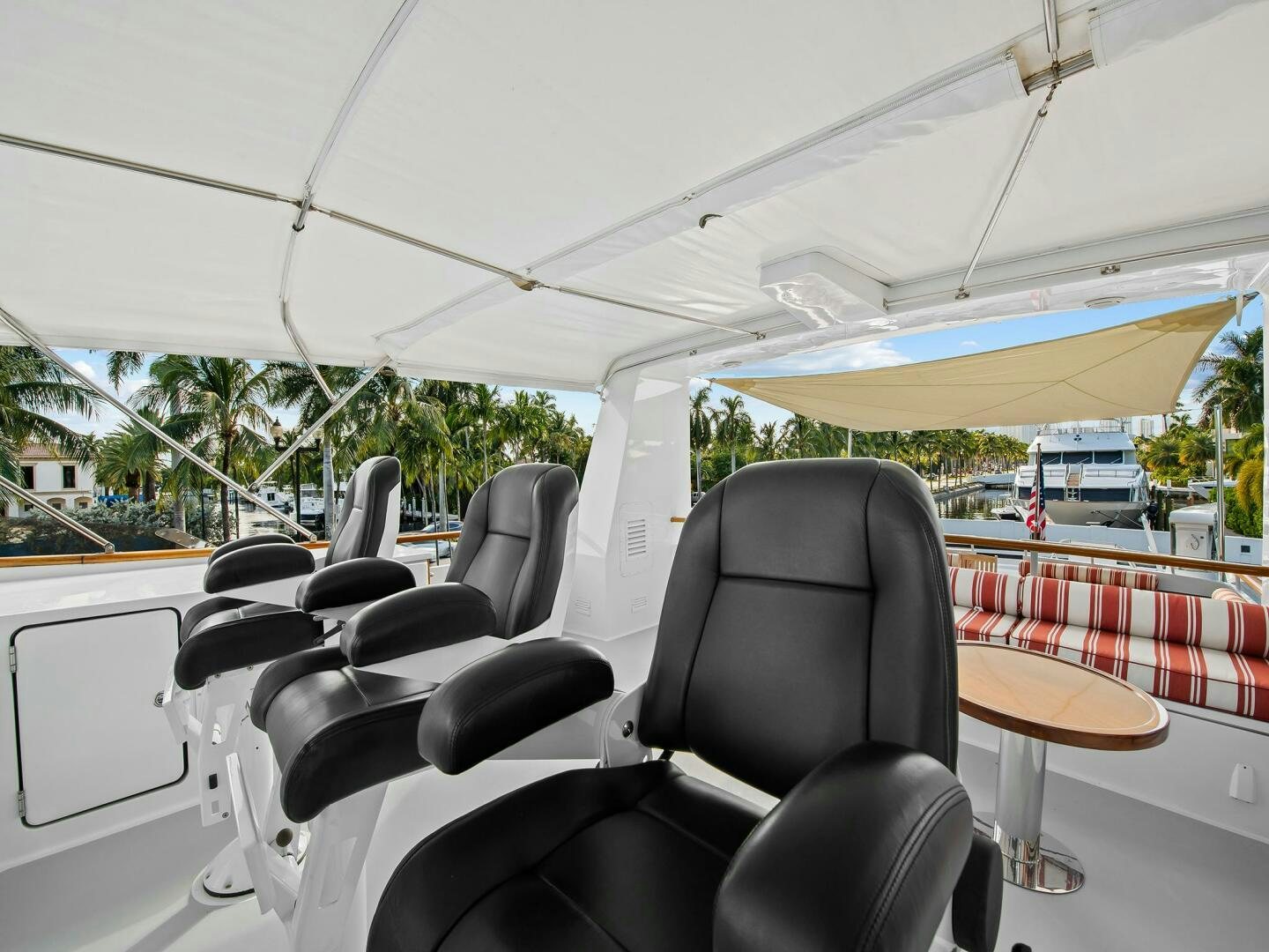 a vehicle with a white tent aboard SIENNA Yacht for Sale