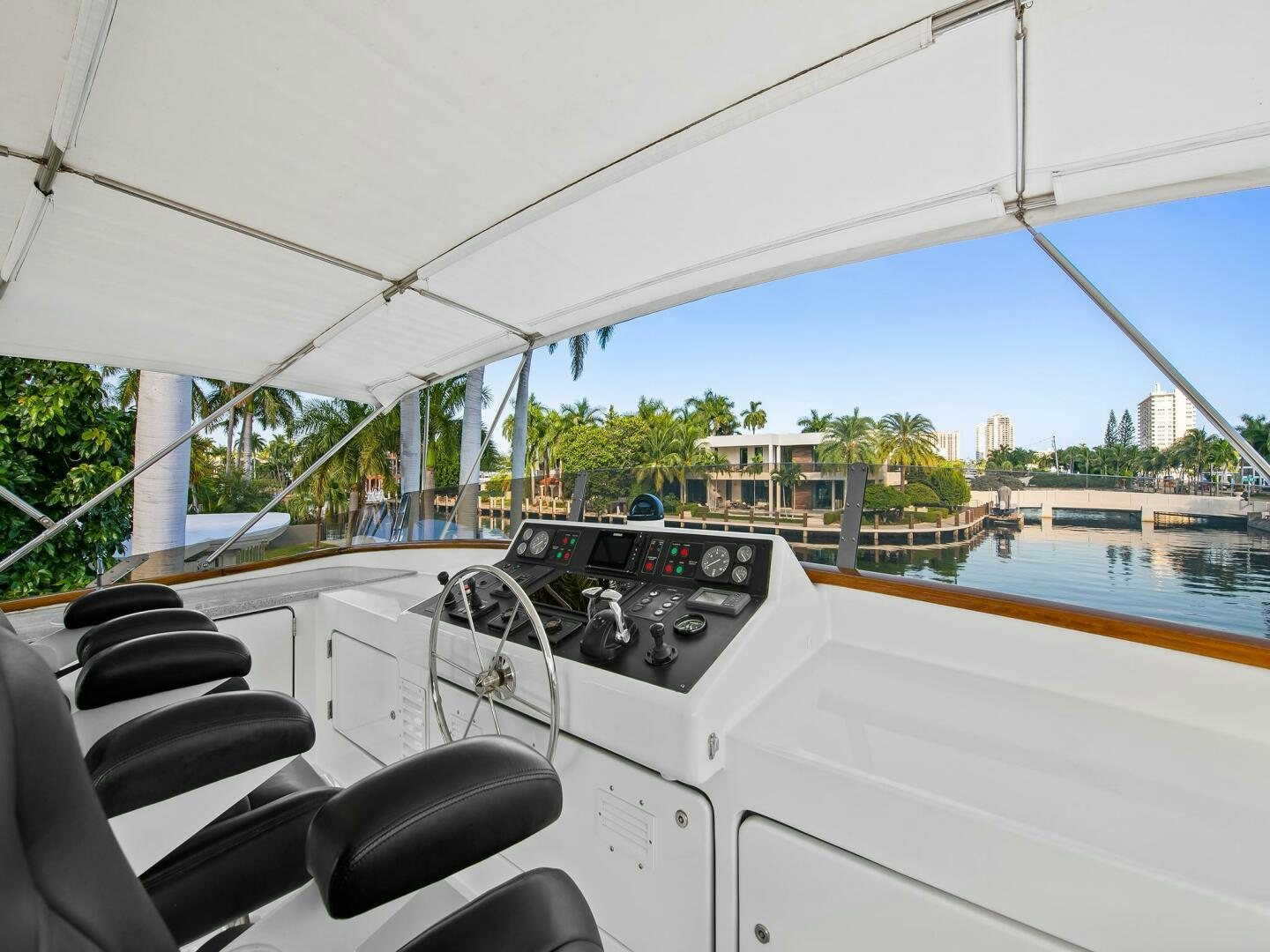 a car on a bridge aboard SIENNA Yacht for Sale