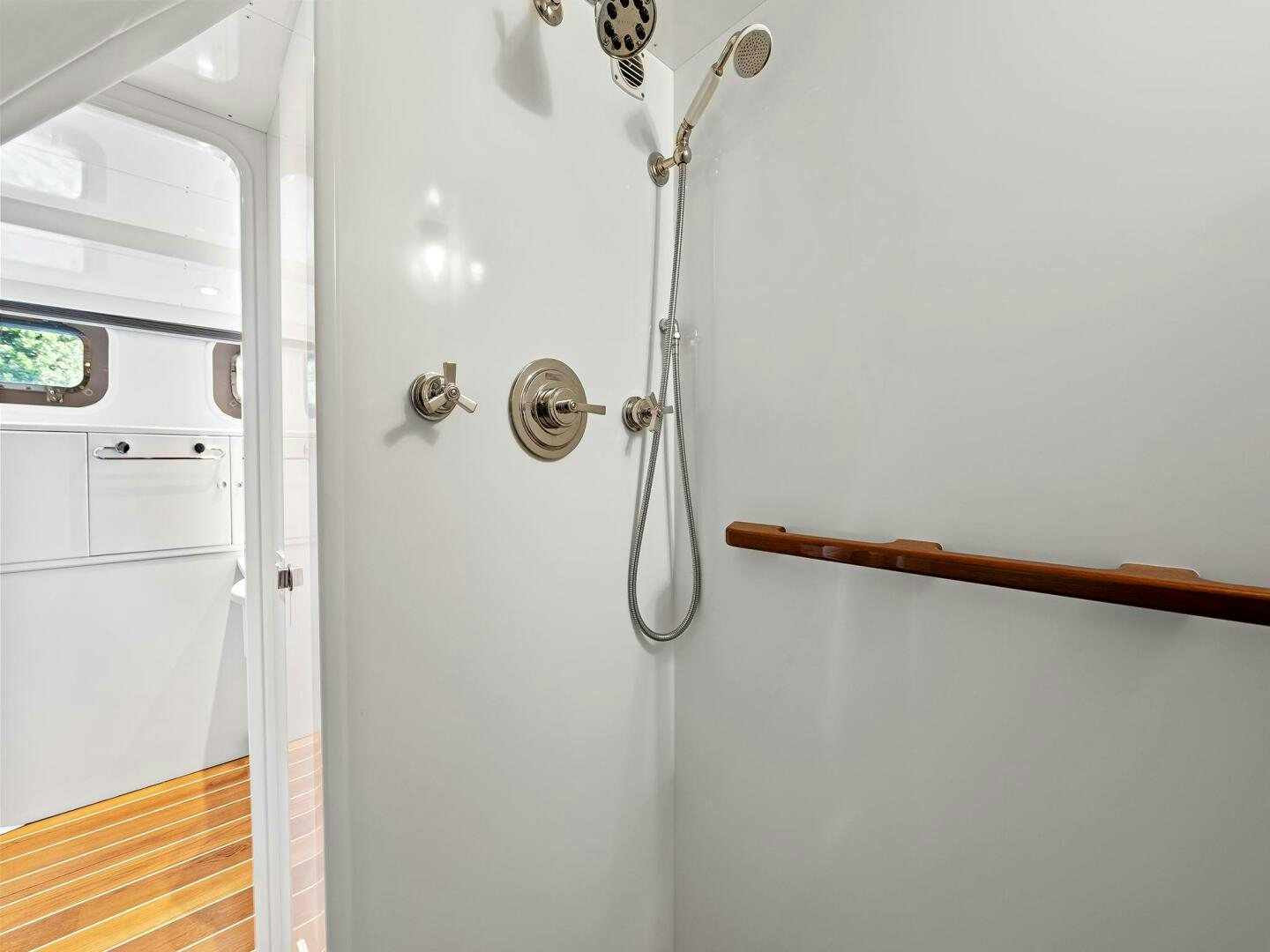 a door with a handle aboard SIENNA Yacht for Sale