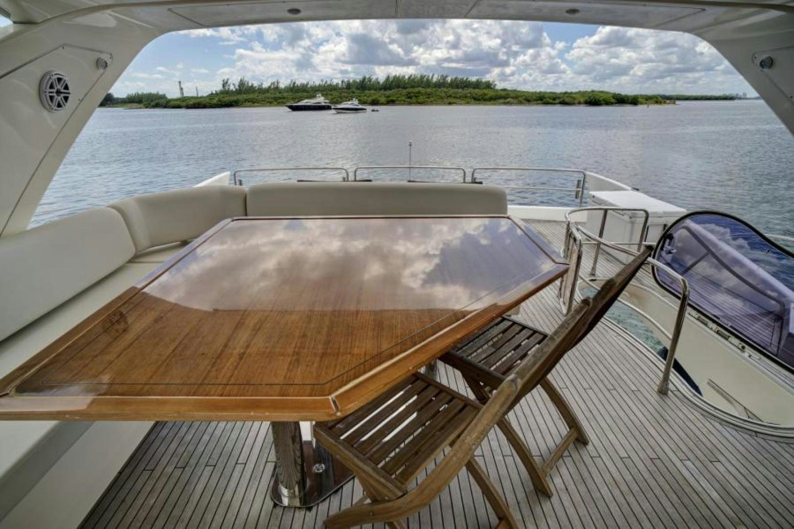 a boat on a deck aboard WICKED Yacht for Sale