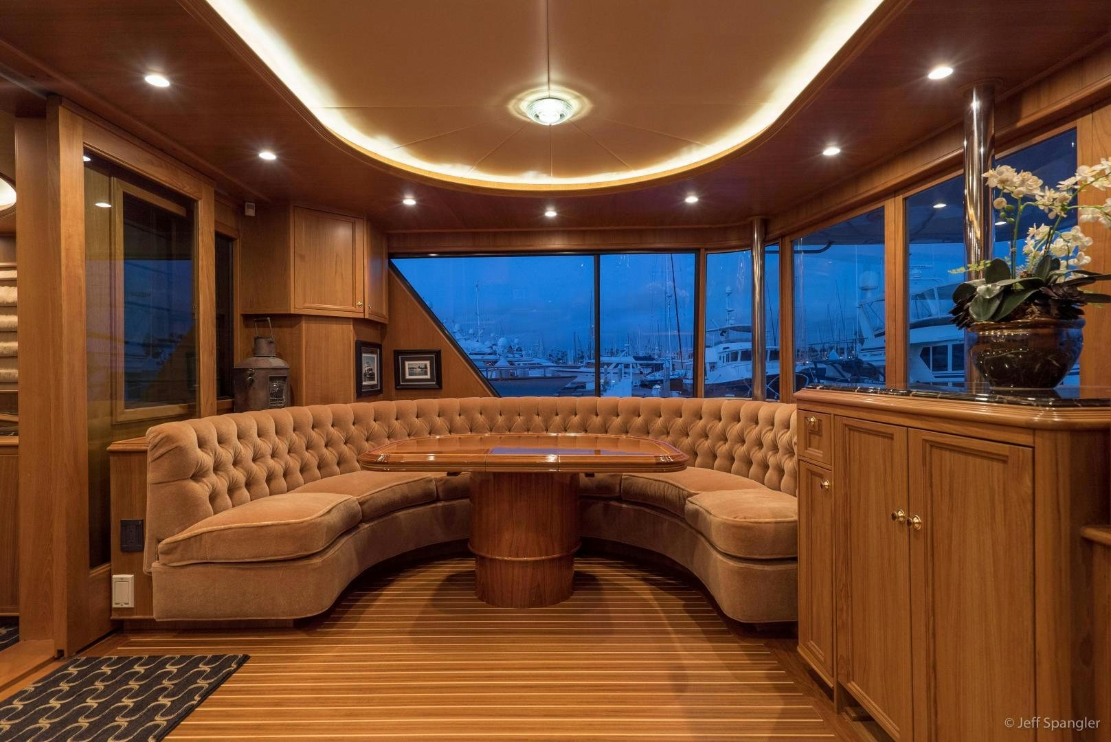 a living room with a couch aboard LIFE OF RILEY Yacht for Sale