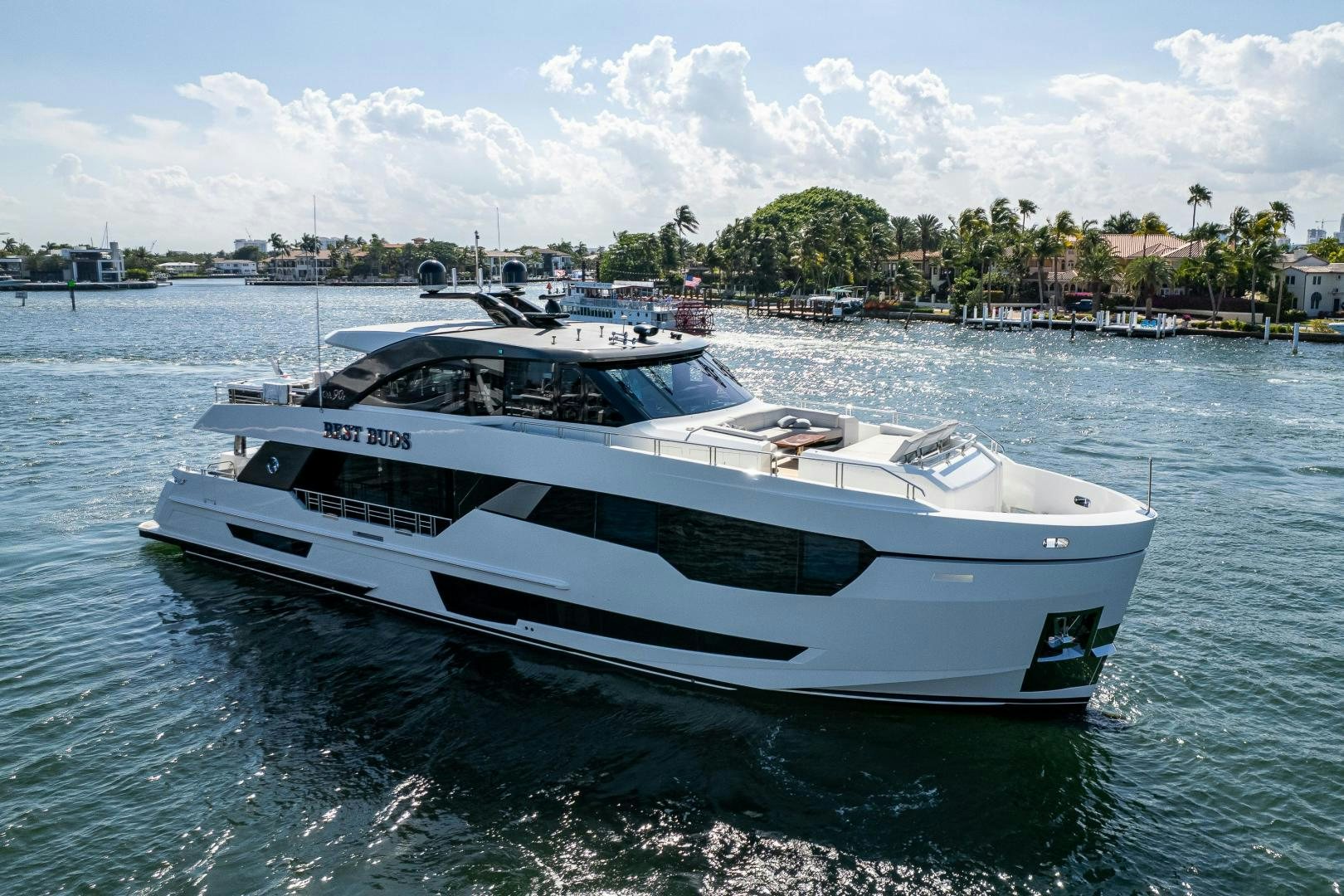 a white yacht in the water aboard SEAMENT Yacht for Sale
