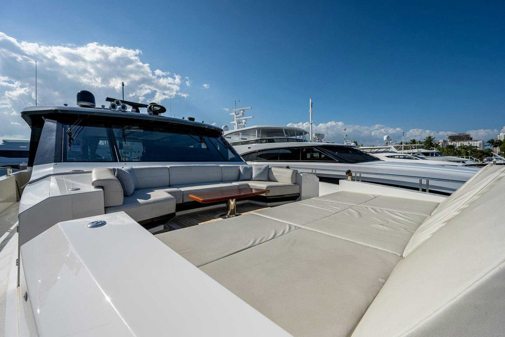 a white car parked on a dock aboard SEAMENT Yacht for Sale