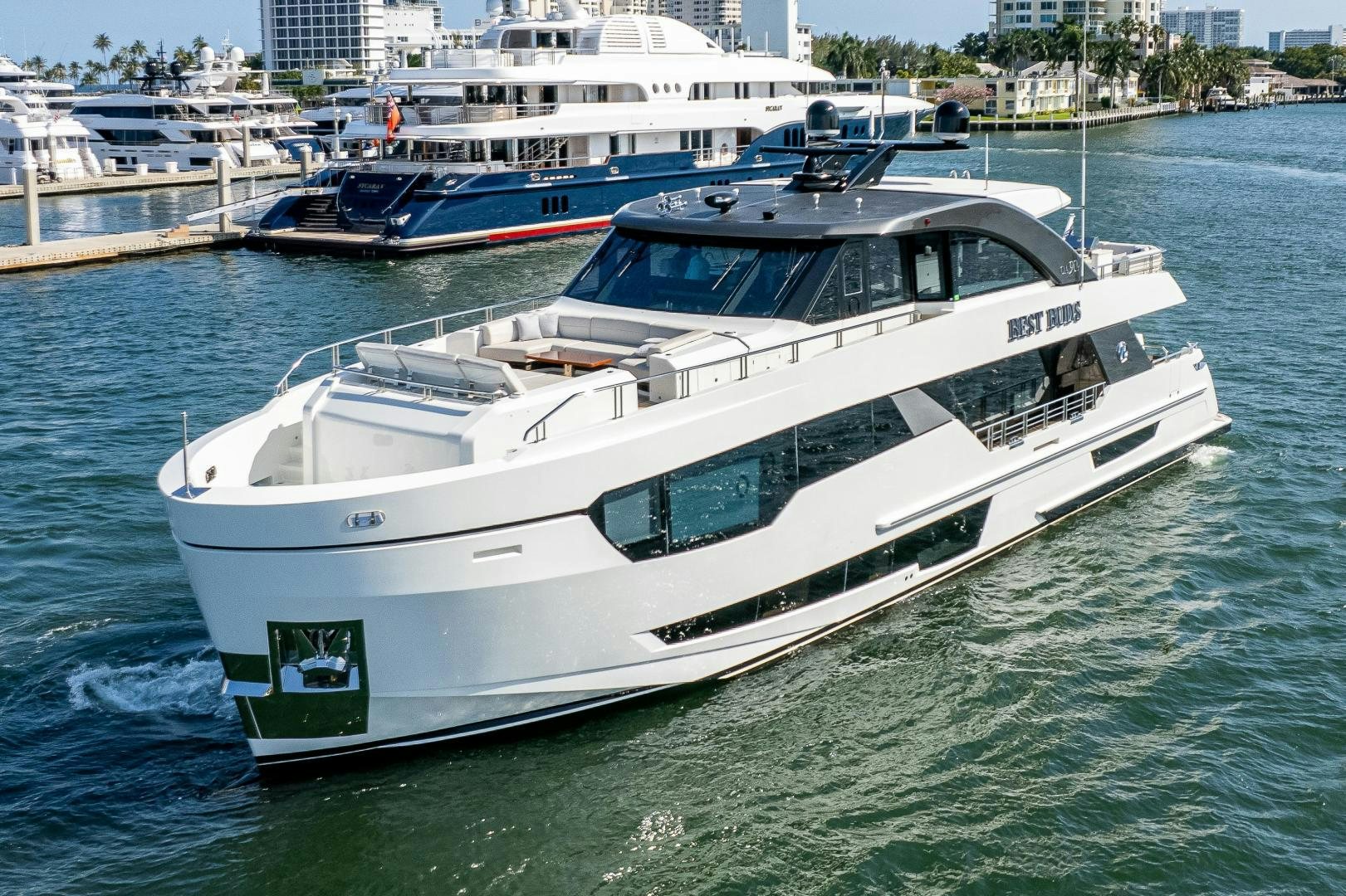 a large white boat in the water aboard SEAMENT Yacht for Sale