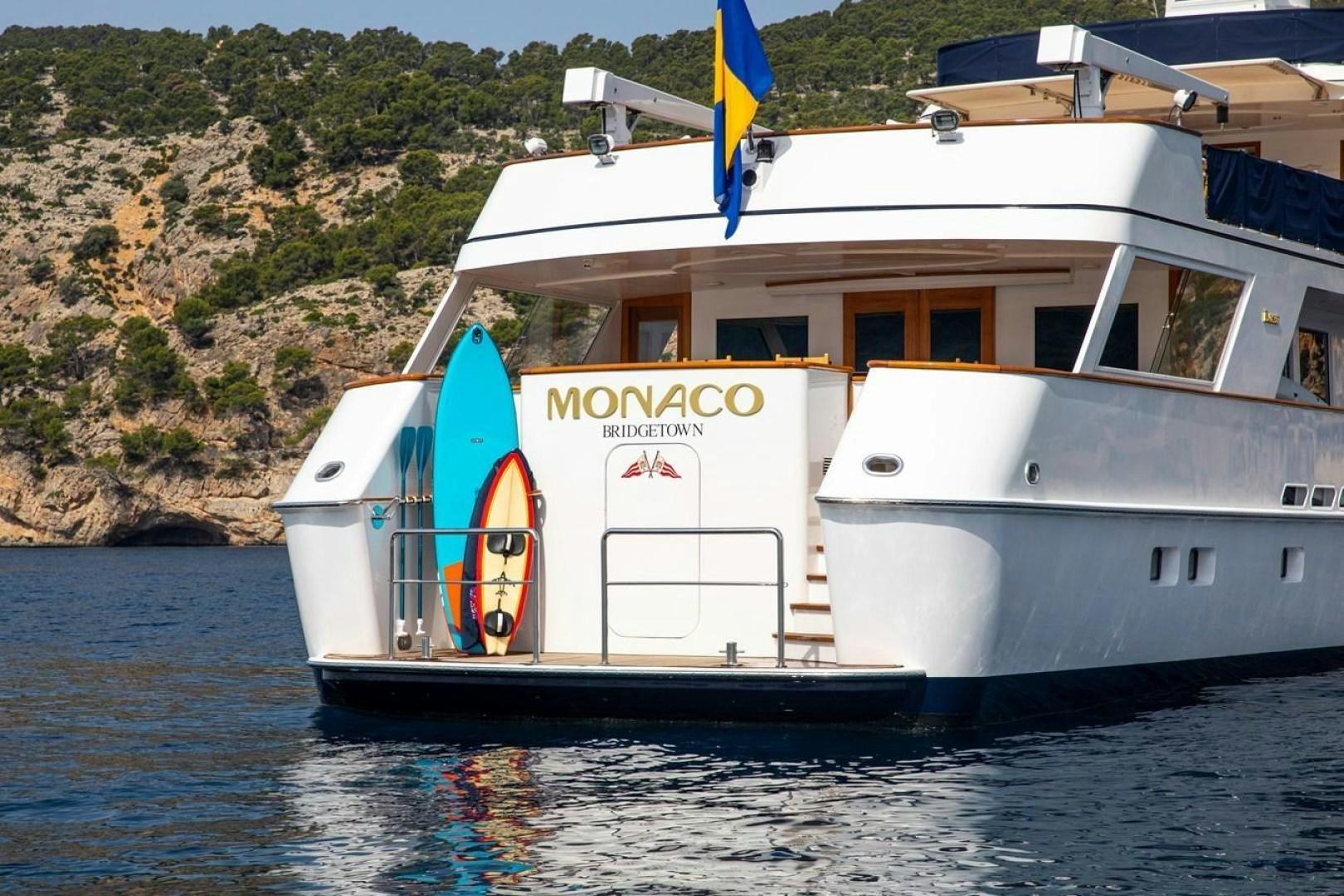 a boat on the water aboard MONACO Yacht for Sale