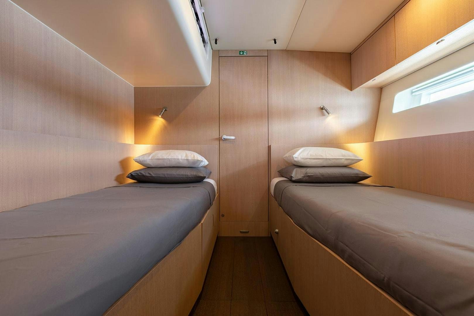 a room with bunk beds aboard CIN CIN Yacht for Sale