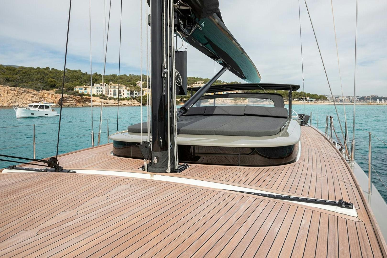 a boat on a dock aboard CIN CIN Yacht for Sale