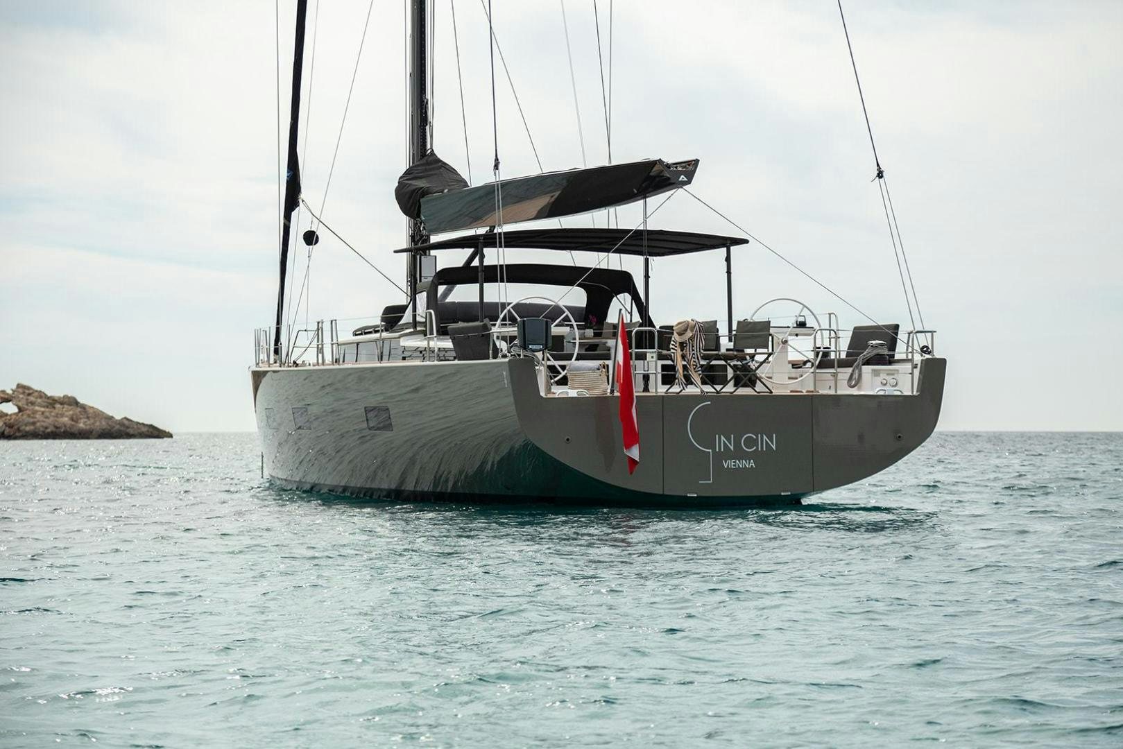 a boat in the water aboard CIN CIN Yacht for Sale