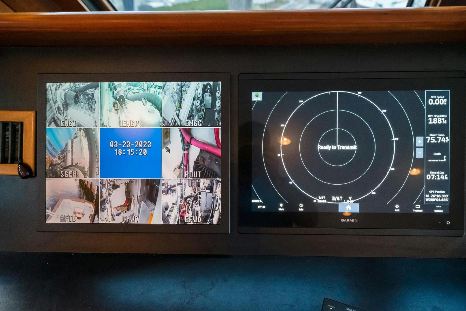 a screen with a map on it aboard CAPITAN MORGAN  Yacht for Sale