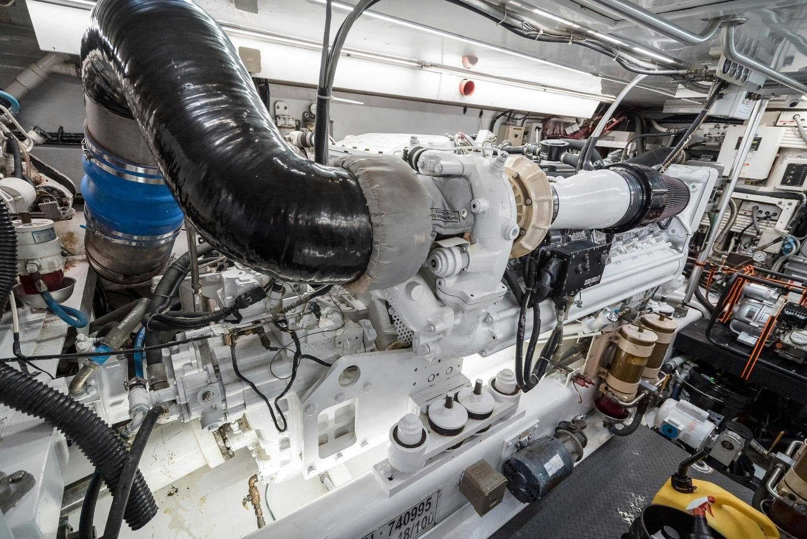 a machine with a large metal pipe aboard CAPITAN MORGAN  Yacht for Sale