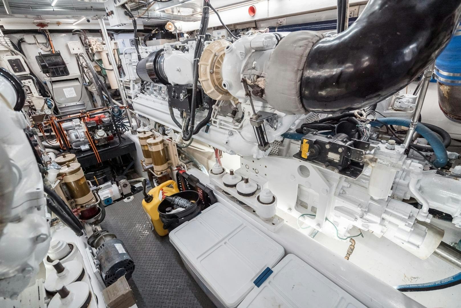 a machine with a large metal cylinder aboard CAPITAN MORGAN  Yacht for Sale
