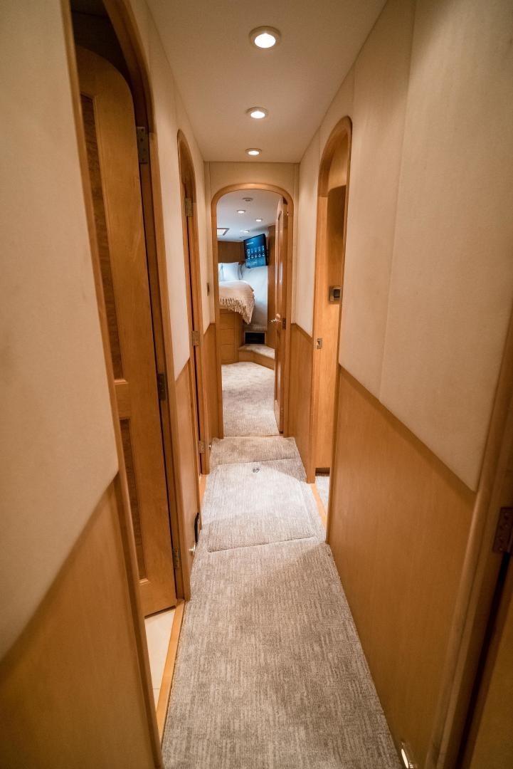a hallway with a carpet aboard CAPITAN MORGAN  Yacht for Sale