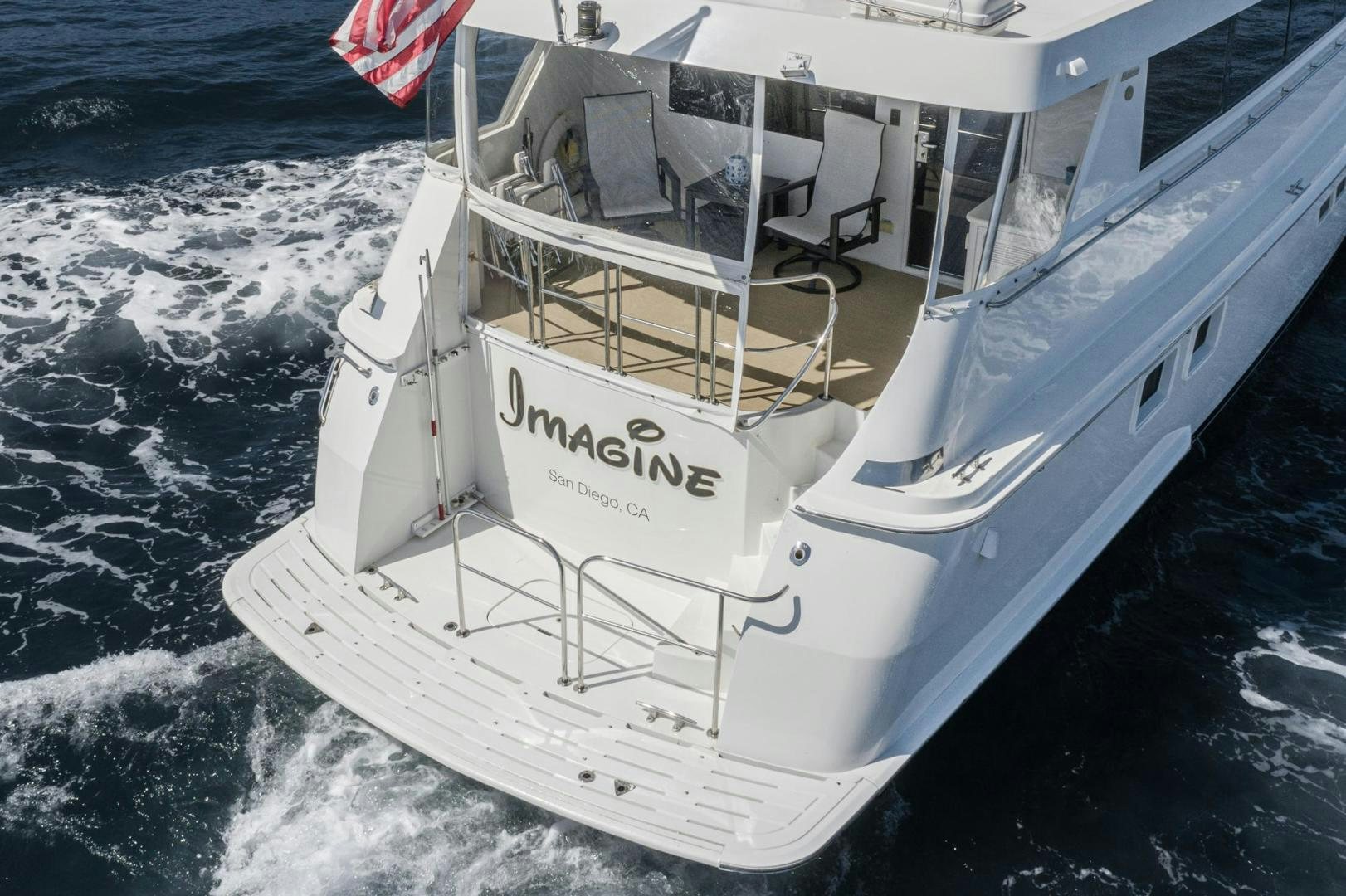 a boat on the water aboard IMAGINE Yacht for Sale