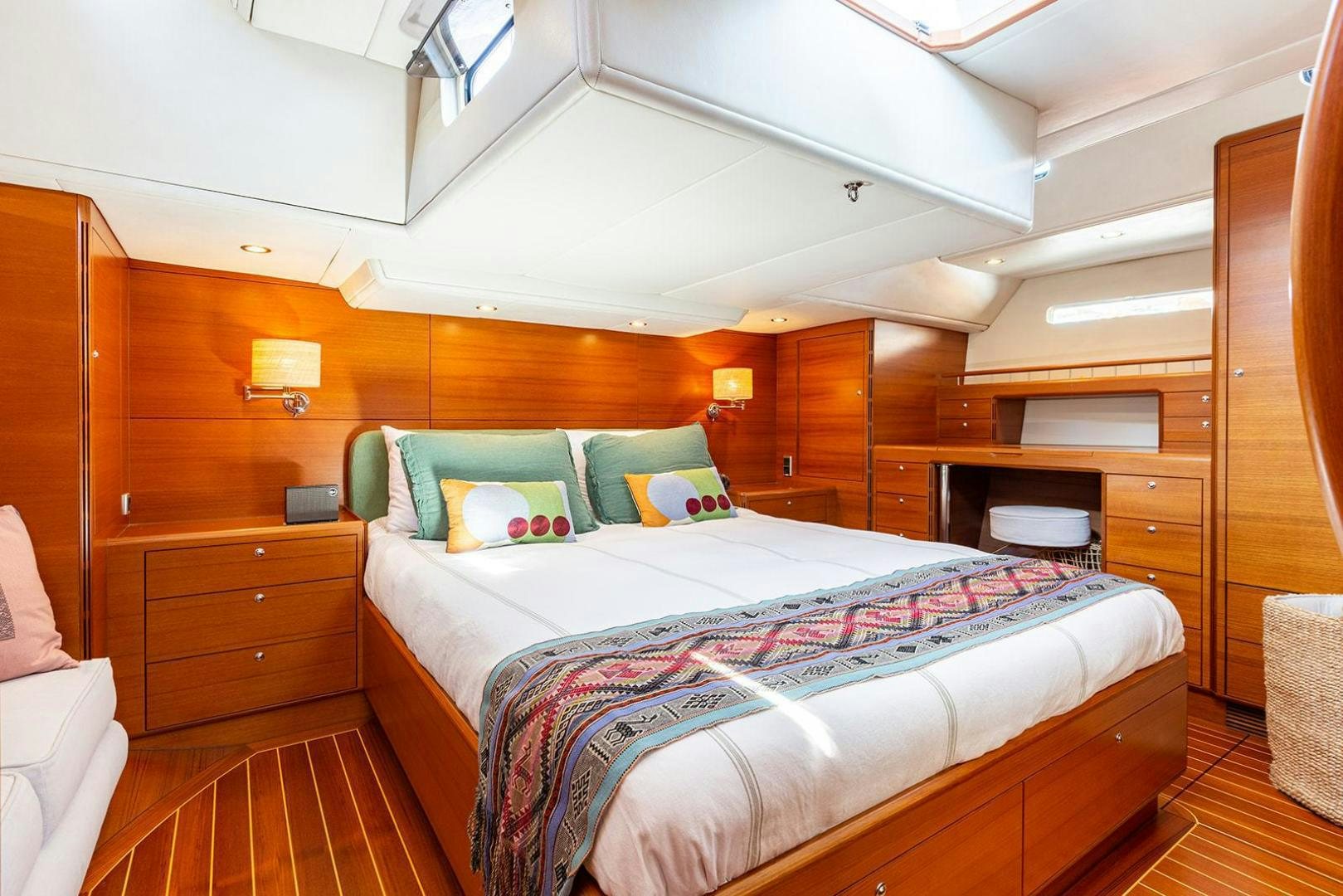 a bed in a cabin aboard FRIDA Yacht for Sale